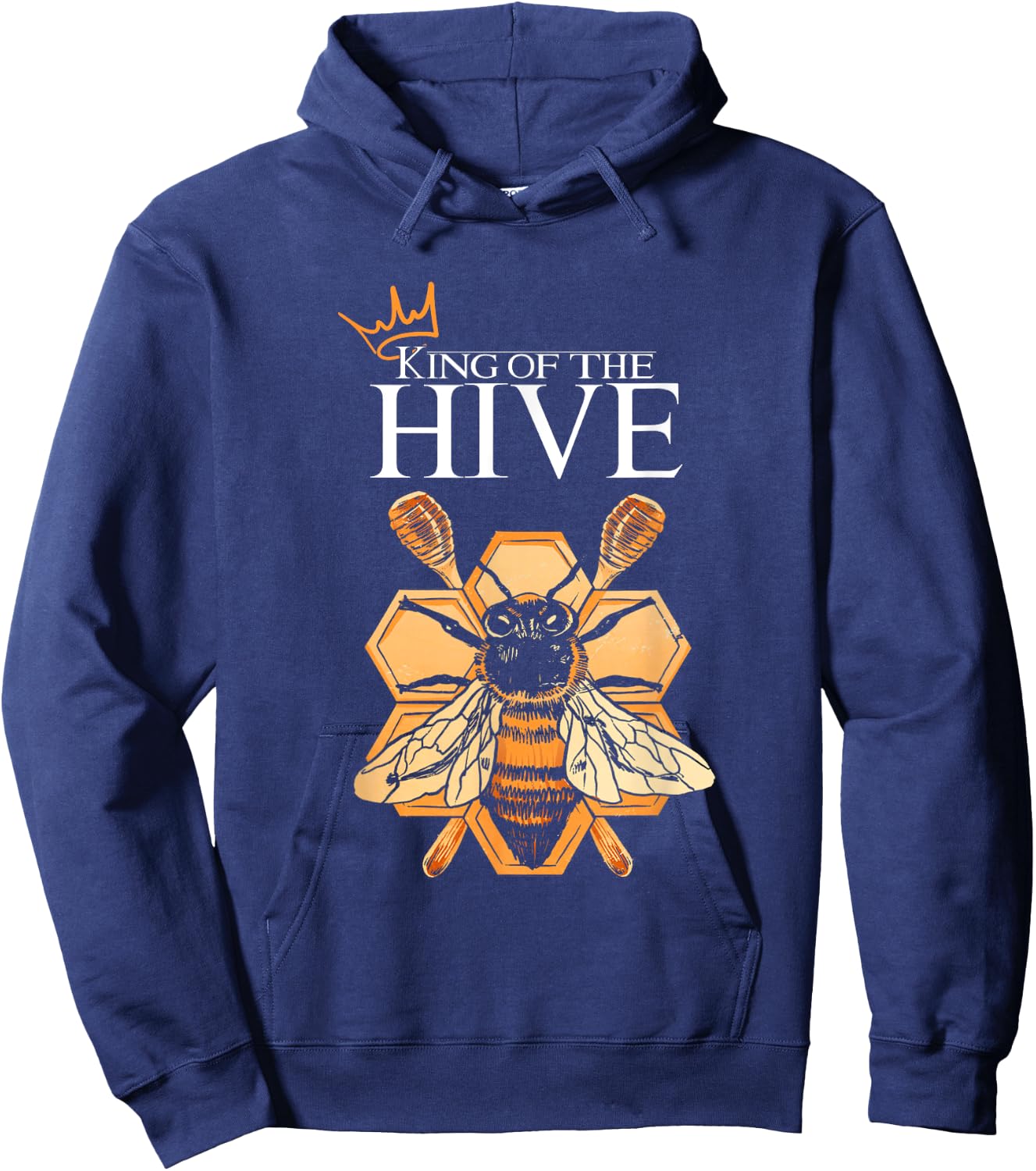 King Of The Hive | Honey Bee Honeycomb | Beekeeper Hoodie - Hoodie | Navy