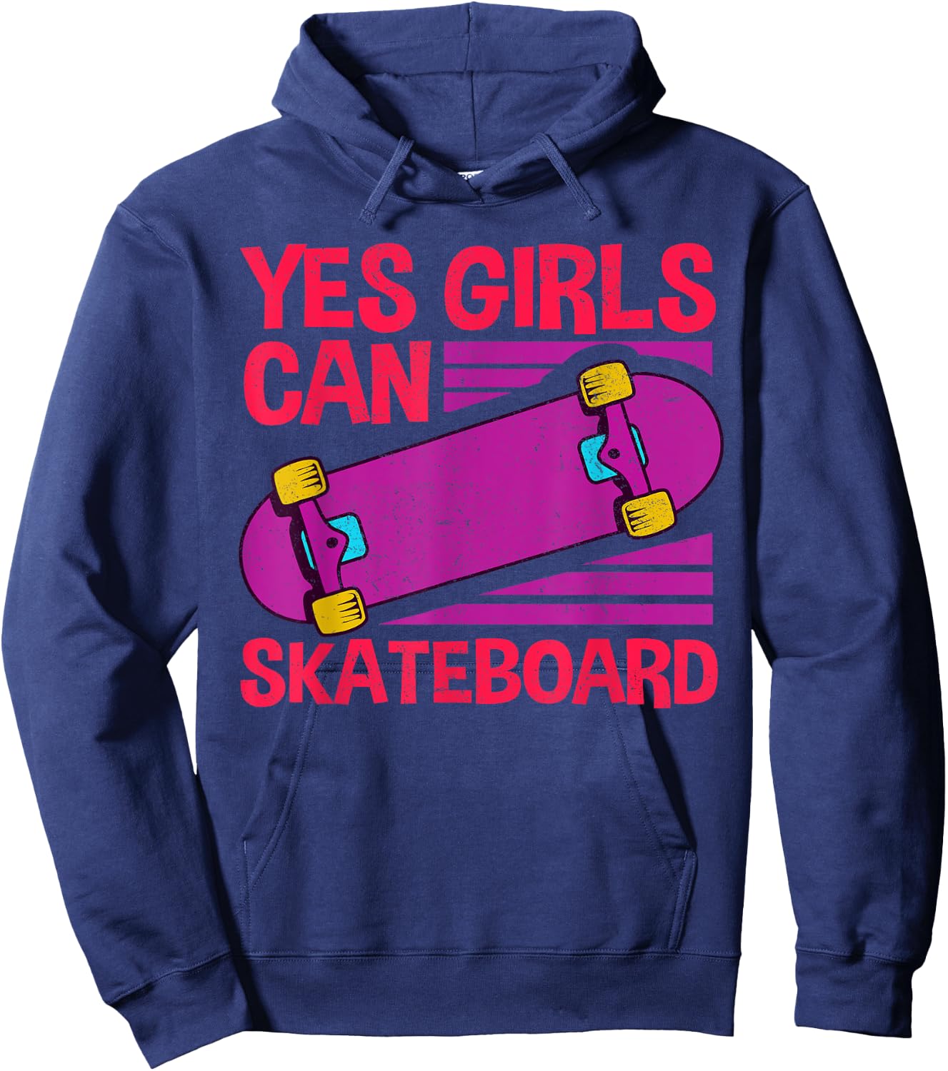 Funny Girls Skateboard Gift Kids Cool Skateboarder Skate Hoodie - Hoodie | Navy