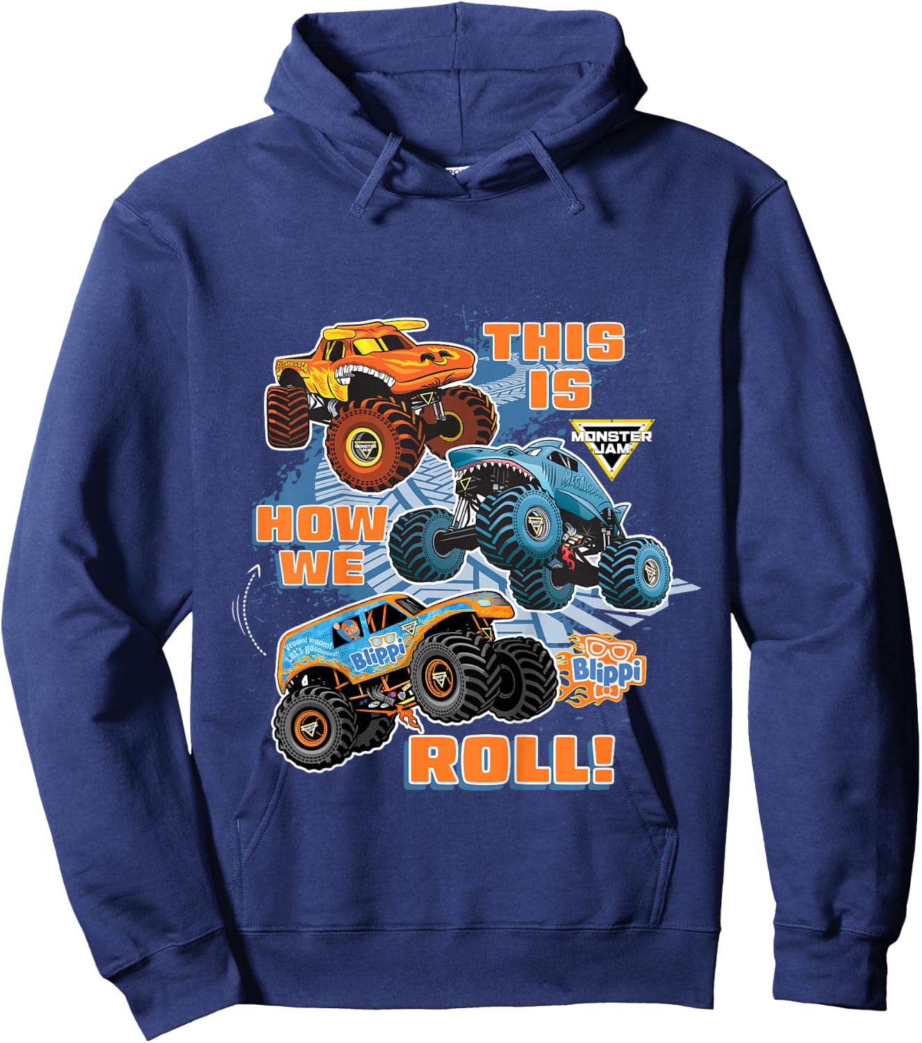 Kids Blippi El Toro Loco Megalodon This is How We Roll Hoodie - Hoodie | Navy