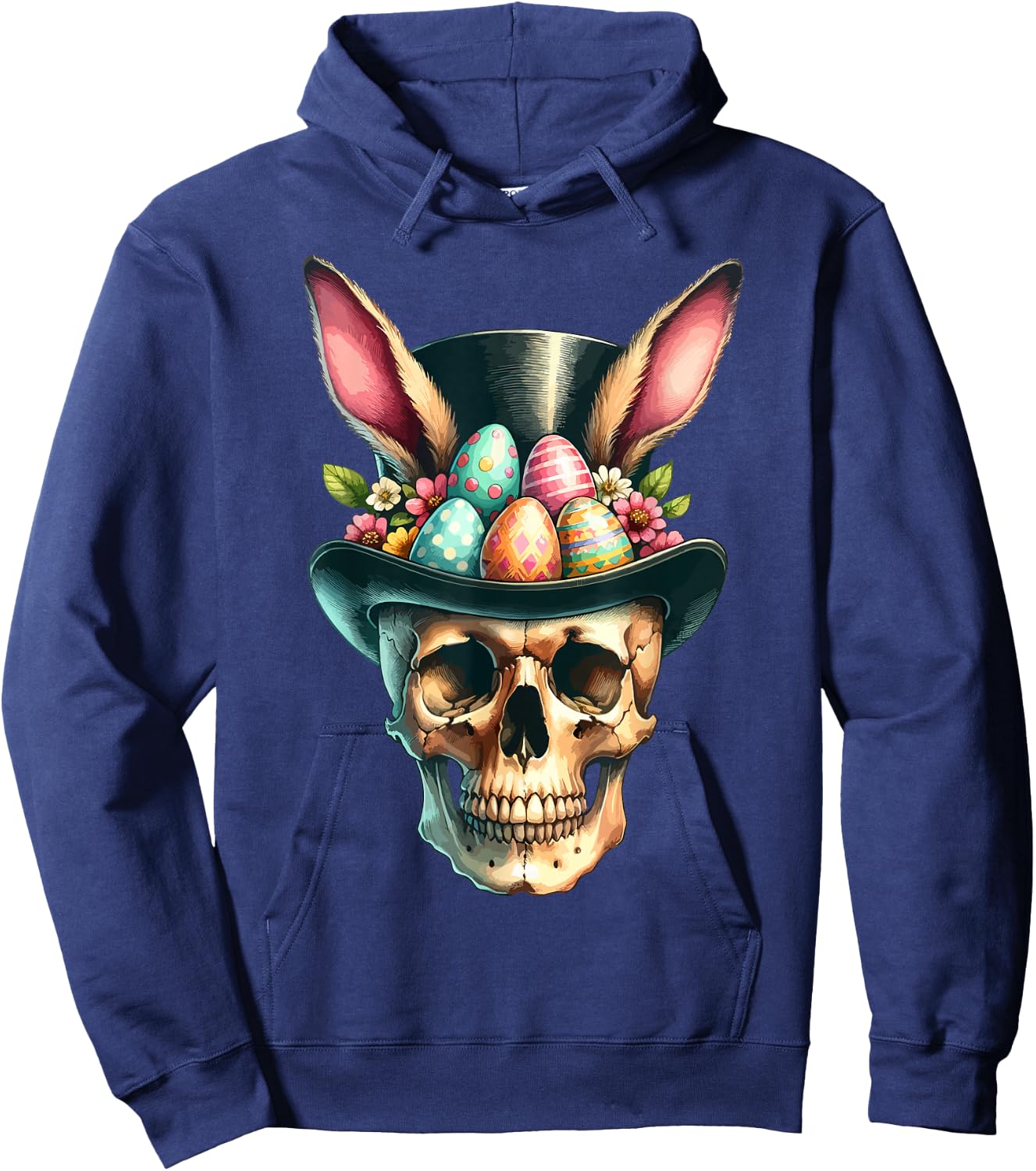 Funny Easter Bunny Skull Egg Hunt Easter Day Hoodie - Hoodie | Navy