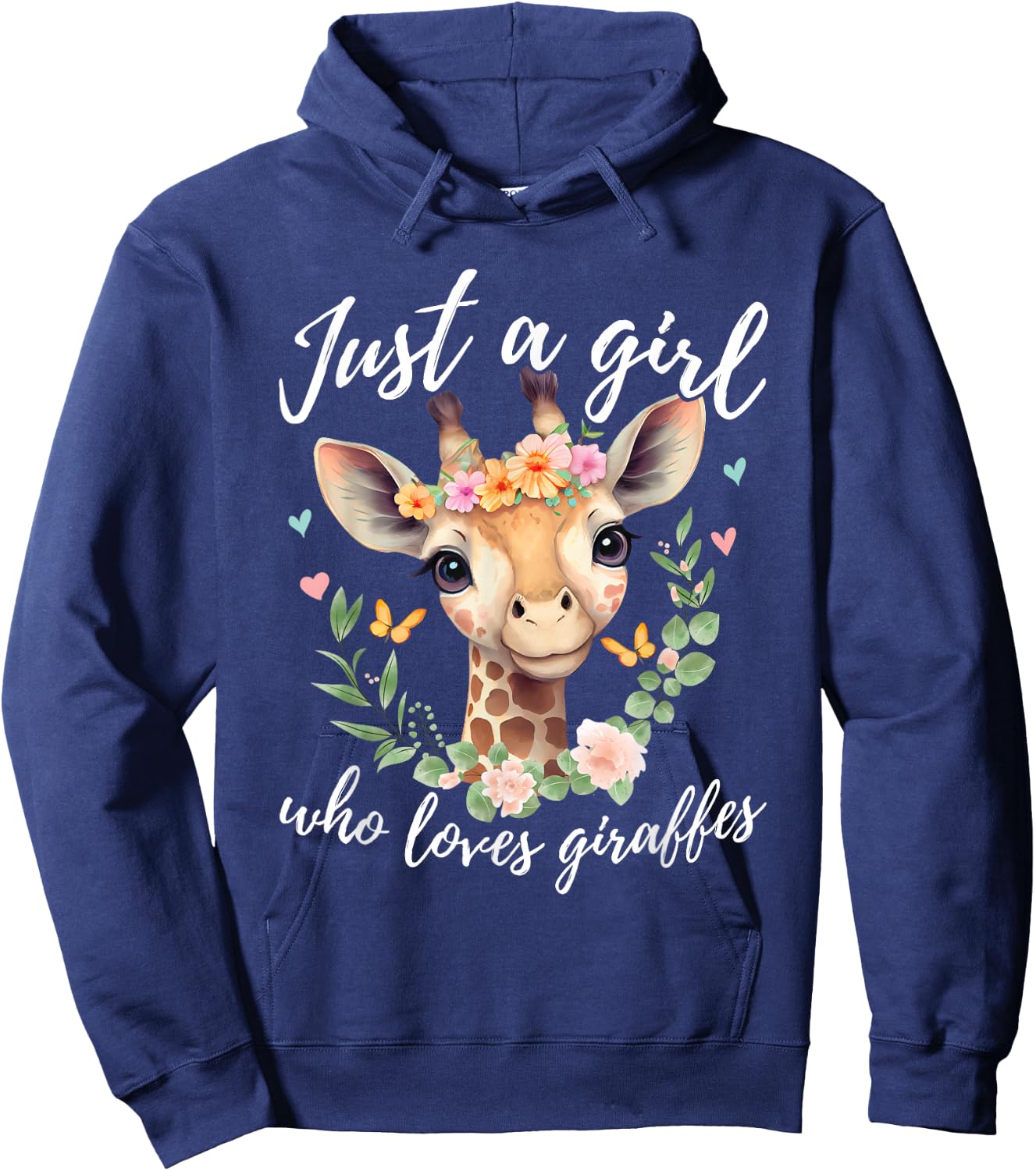 Just A Girl Who Loves Giraffes - Funny Giraffe Lover Hoodie - Hoodie | Navy