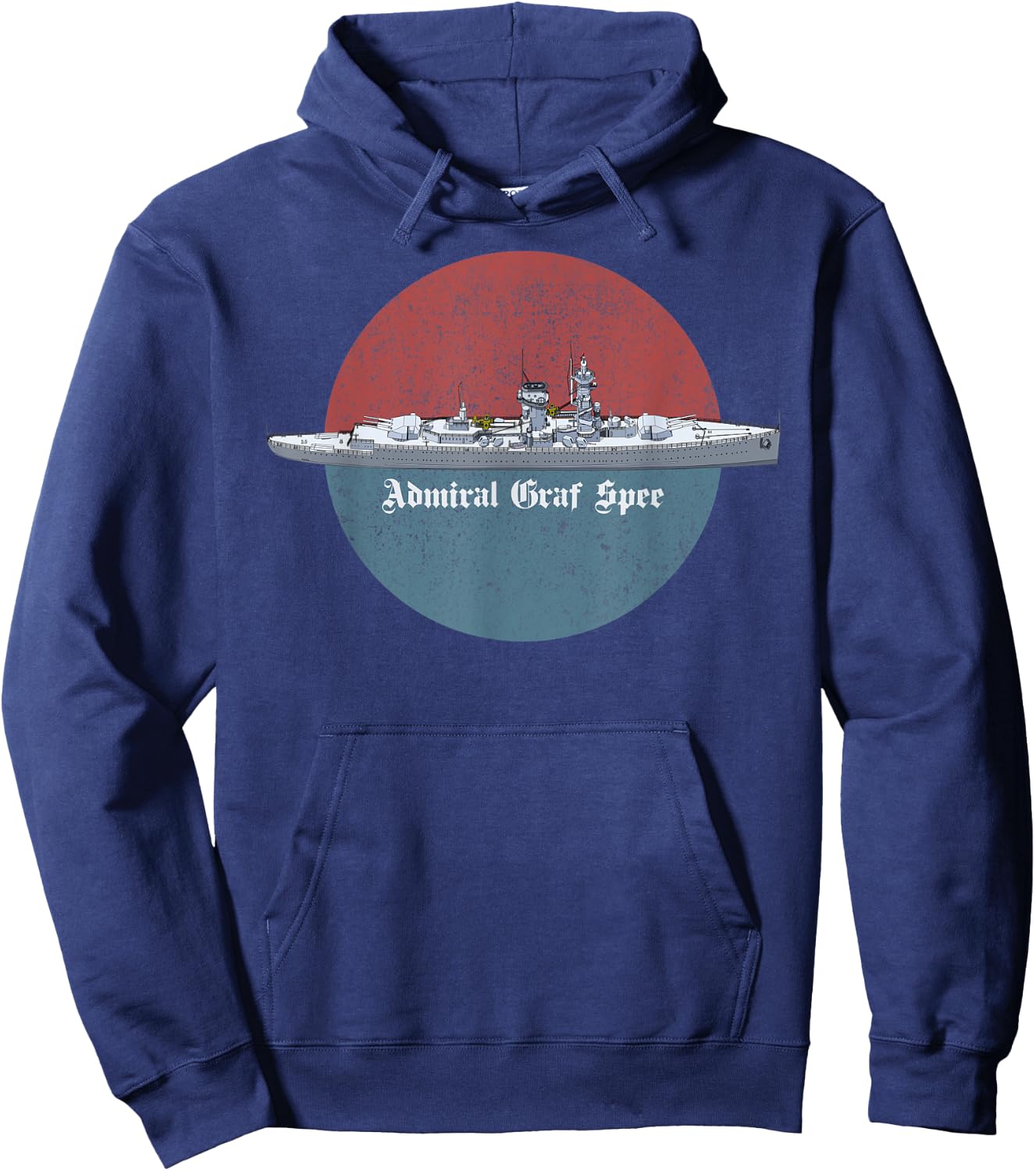 Admiral Graf Spee German WW2 Panzerschiff Vintage Scene Hoodie - Hoodie | Navy