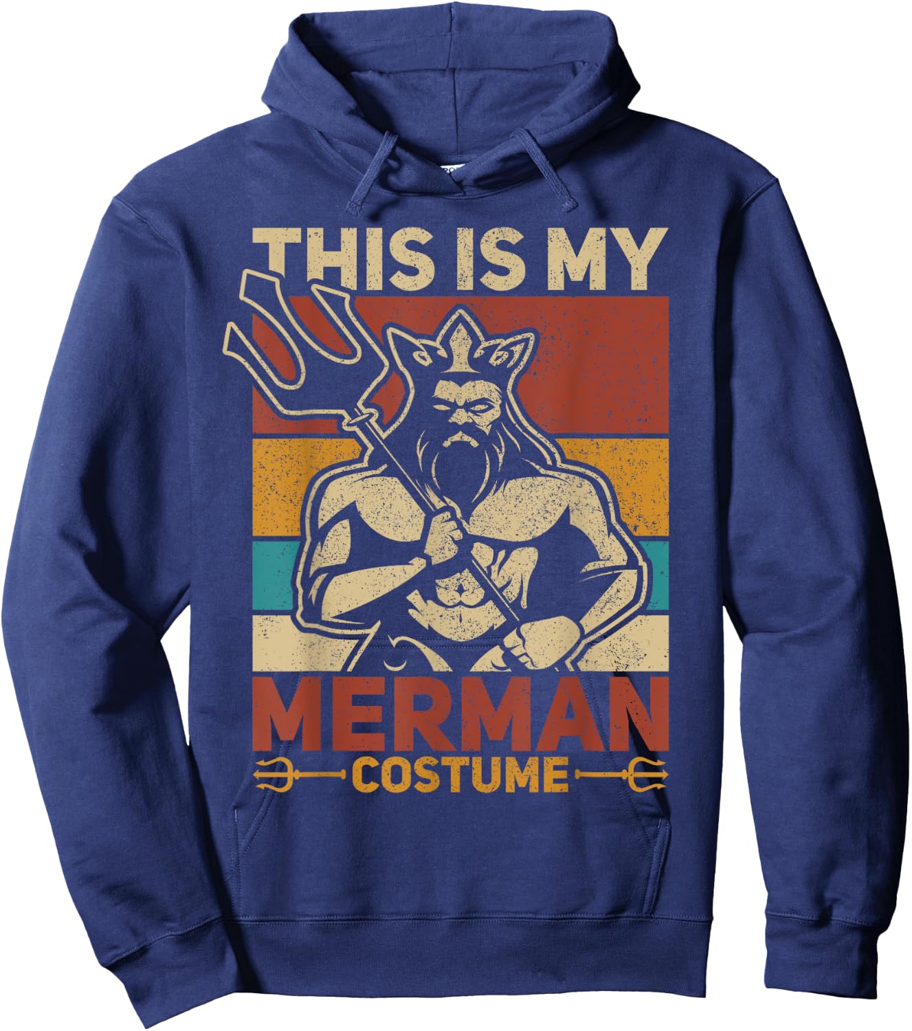Merdaddy Mermaid Dad Fathers Day Party Outfit Merman Costume Hoodie - Hoodie | Navy