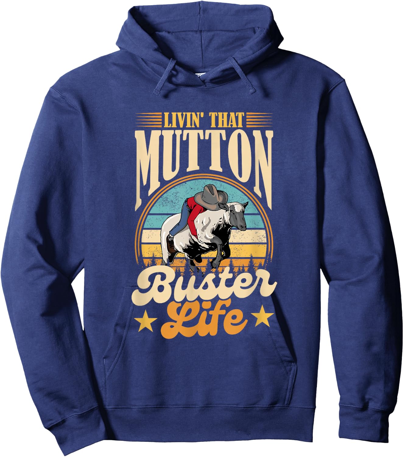 Mutton Busting Youth Rodeo Sheep Riding Kids Mutton Buster Hoodie - Hoodie | Navy