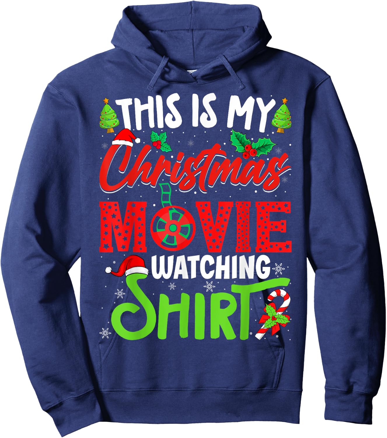 This Is My Christmas Movie Watching Shirt Xmas Movie Hoodie - Hoodie | Navy