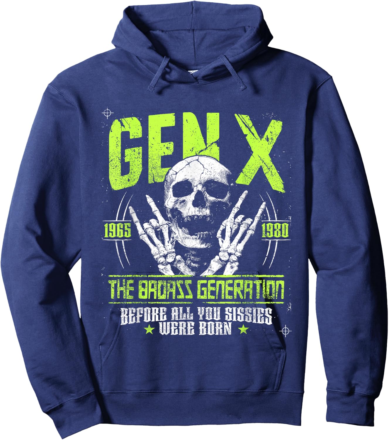 Gen X Badass Generation Punk Rock Sull Spruch Hoodie - Hoodie | Navy