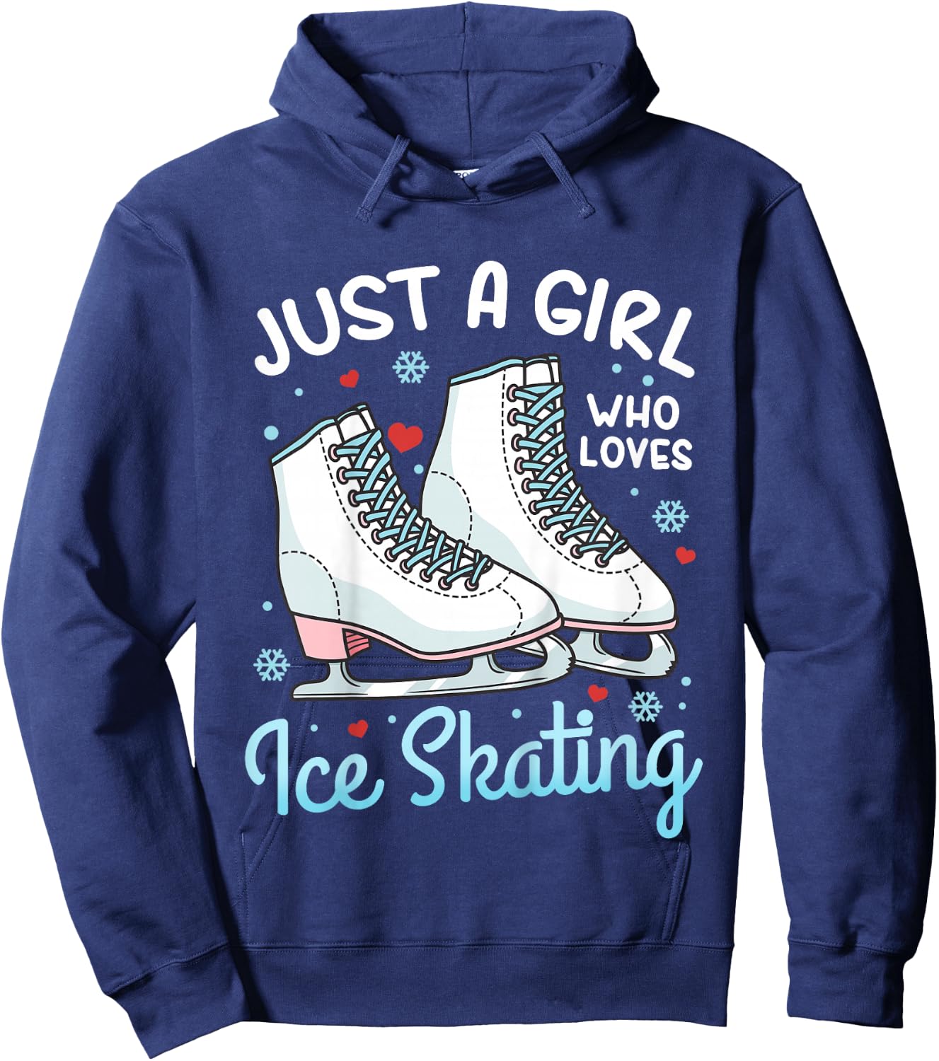 Kids Ice Skating Figure Skating Just a Girl Who Loves Ice Skating Hoodie - Hoodie | Navy