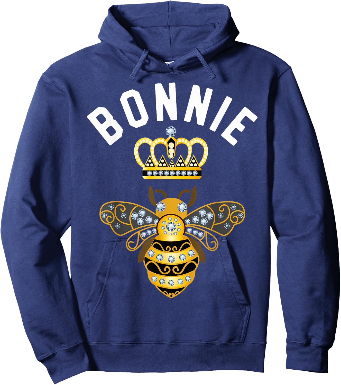 Bonnie Name Bonnie Birthday Gifts Queen Crown Bee Bonnie Hoodie - Hoodie | Navy