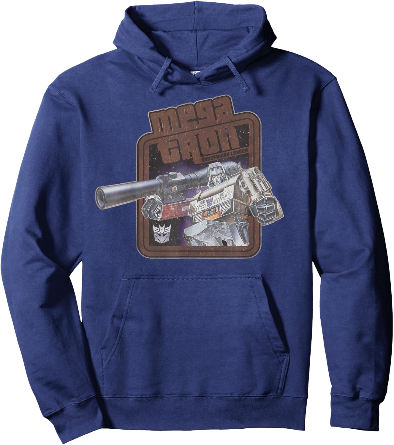 Transformers Megatron Decepticon Leader Retro Logo Hoodie - Hoodie | Navy