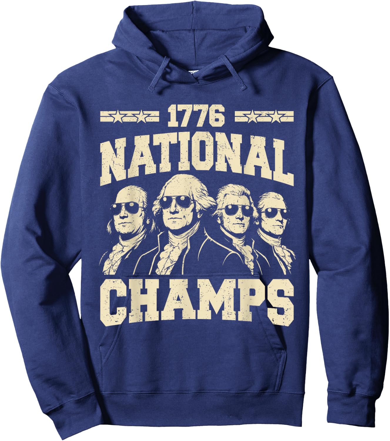 1776 National Champs Funny Patriotic America Founding Father Hoodie - Hoodie | Navy