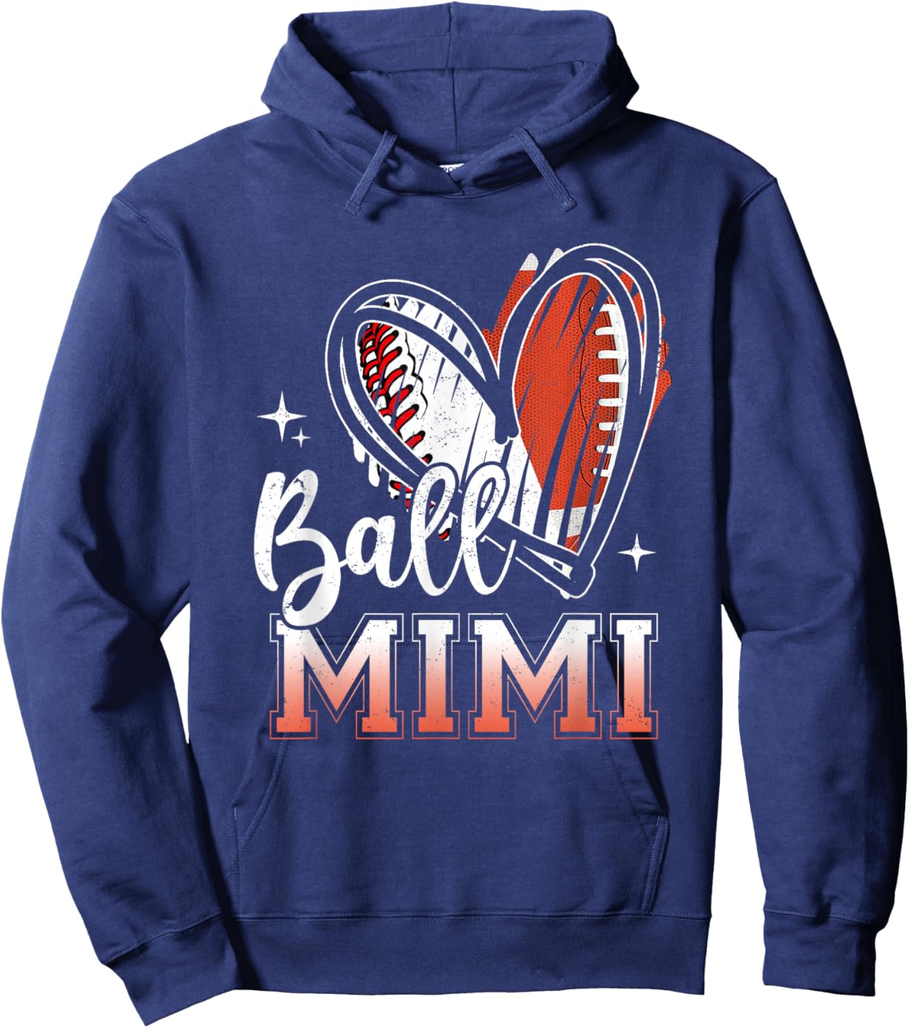 Ball Mimi Baseball Football Grandma Mothers Day Hoodie - Hoodie | Navy