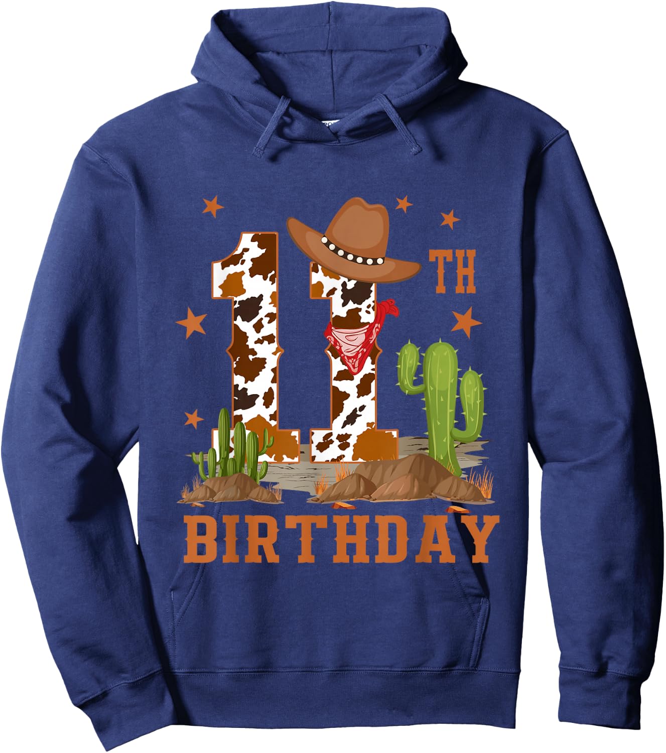 It's My 11th Birthday Cowboy Western 11 Year Old Boy Bday Hoodie - Hoodie | Navy