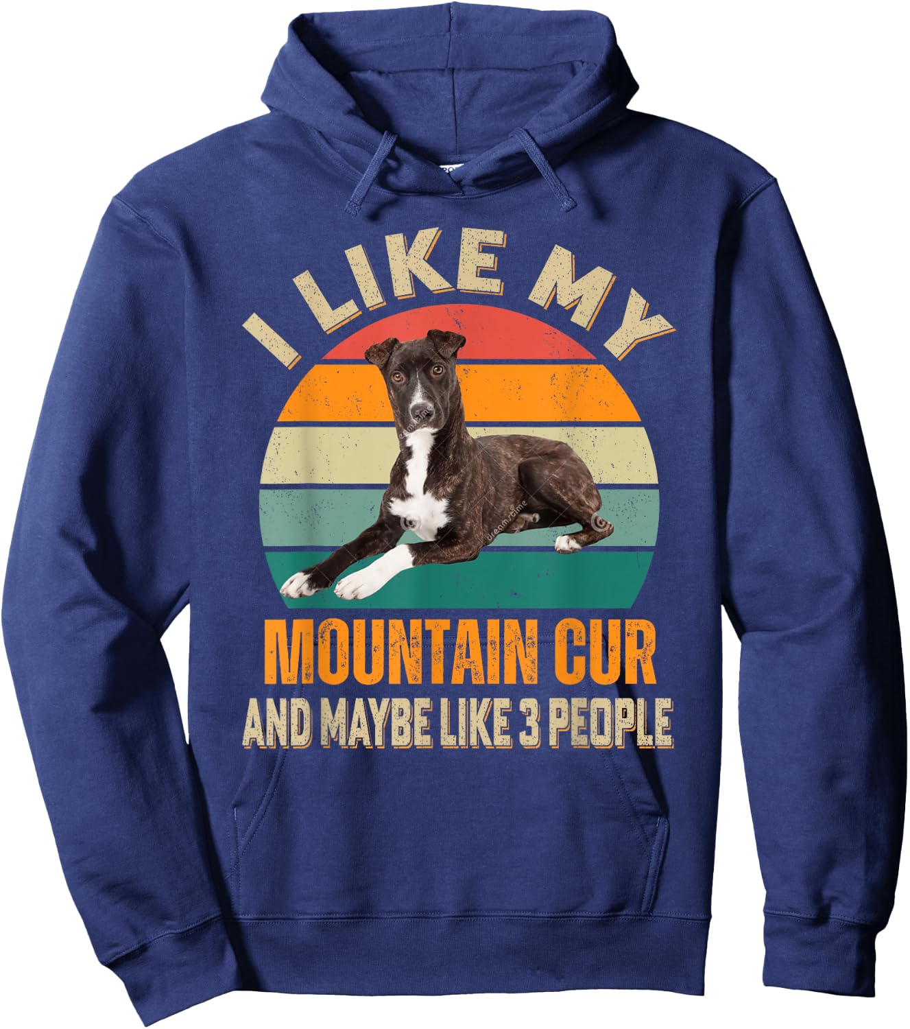 I Like My Mountain Cur Dog & Maybe 3 People Dogs Owner Men Women Hoodie - Hoodie | Navy
