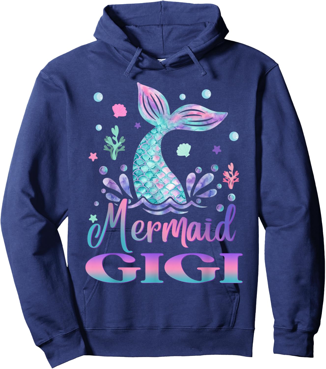 Birthday Mermaid Gigi Matching Family Bday Party Hoodie - Hoodie | Navy