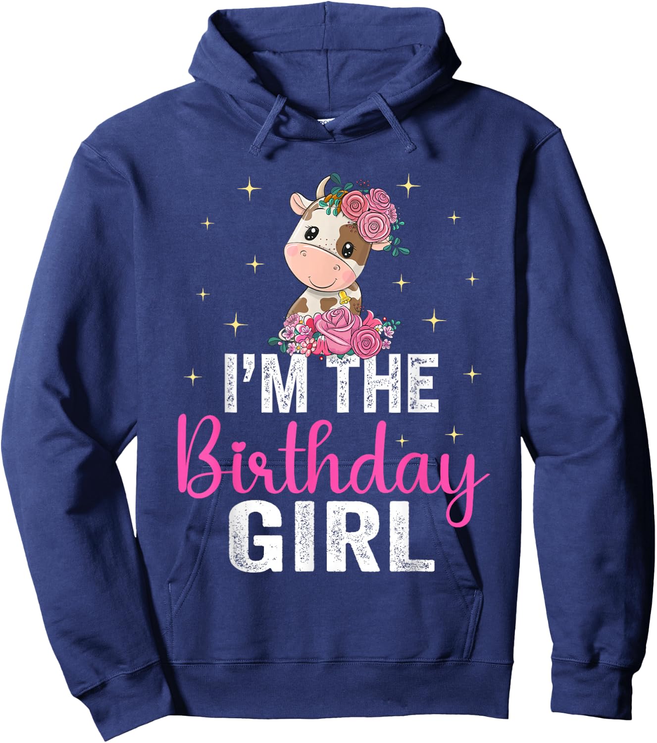 I'm the Birthday Girl Shirt Cow 1St Cow Birthday Girl Hoodie - Hoodie | Navy
