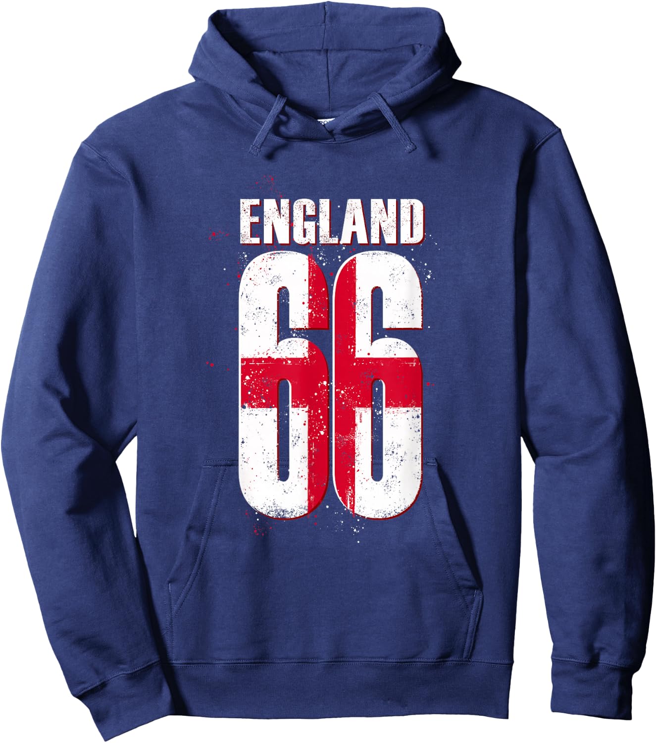 Vintage England 66 Flag Proud English Fan Retro Memorabilia Hoodie - Hoodie | Navy