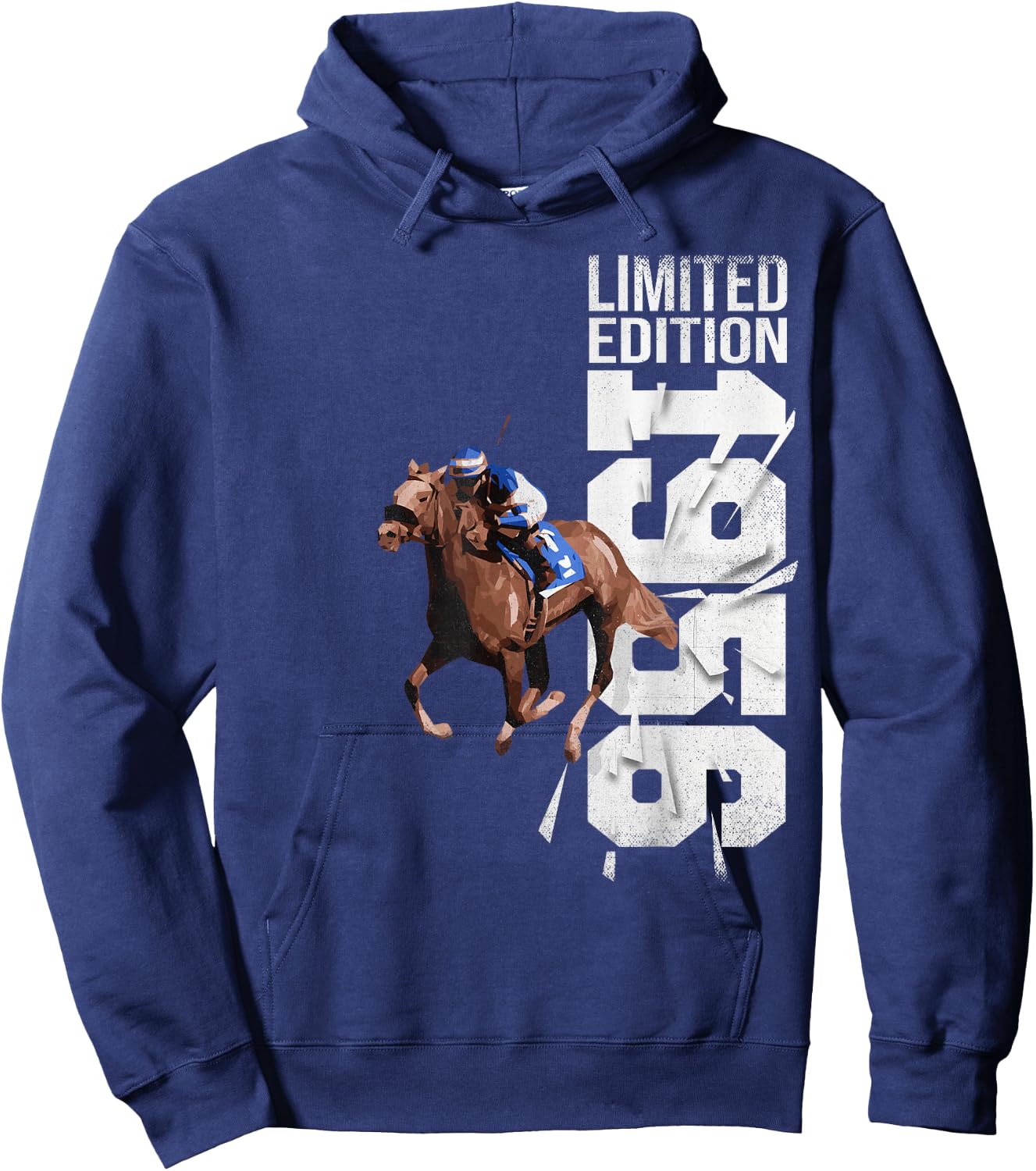 Jockey-Cheval-Course Vintage 1956 Anniversaire Cheval Hoodie - Hoodie | Navy