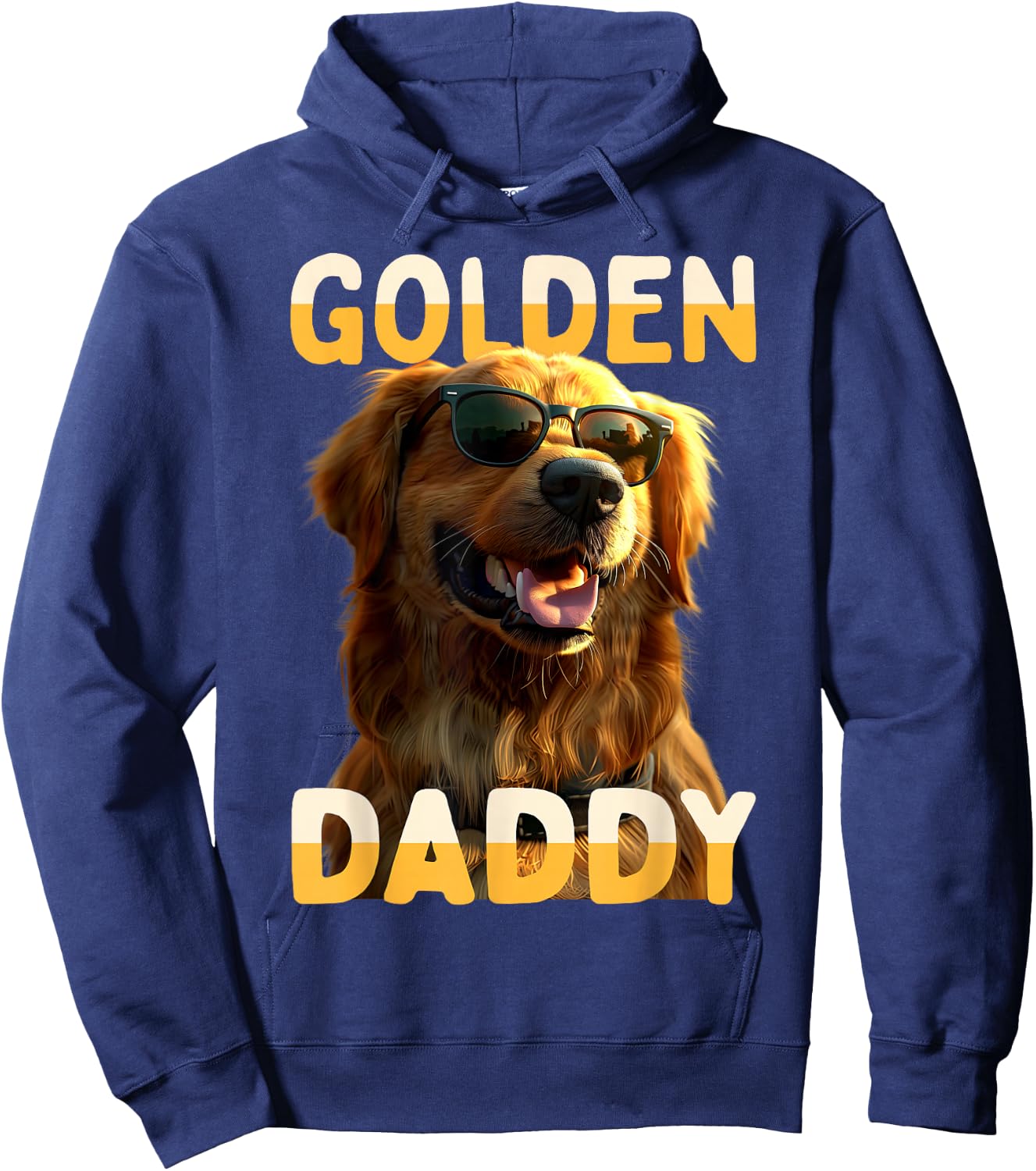 Golden Daddy Dad Father's Day Dad Golden Retriever Dad Hoodie - Hoodie | Navy