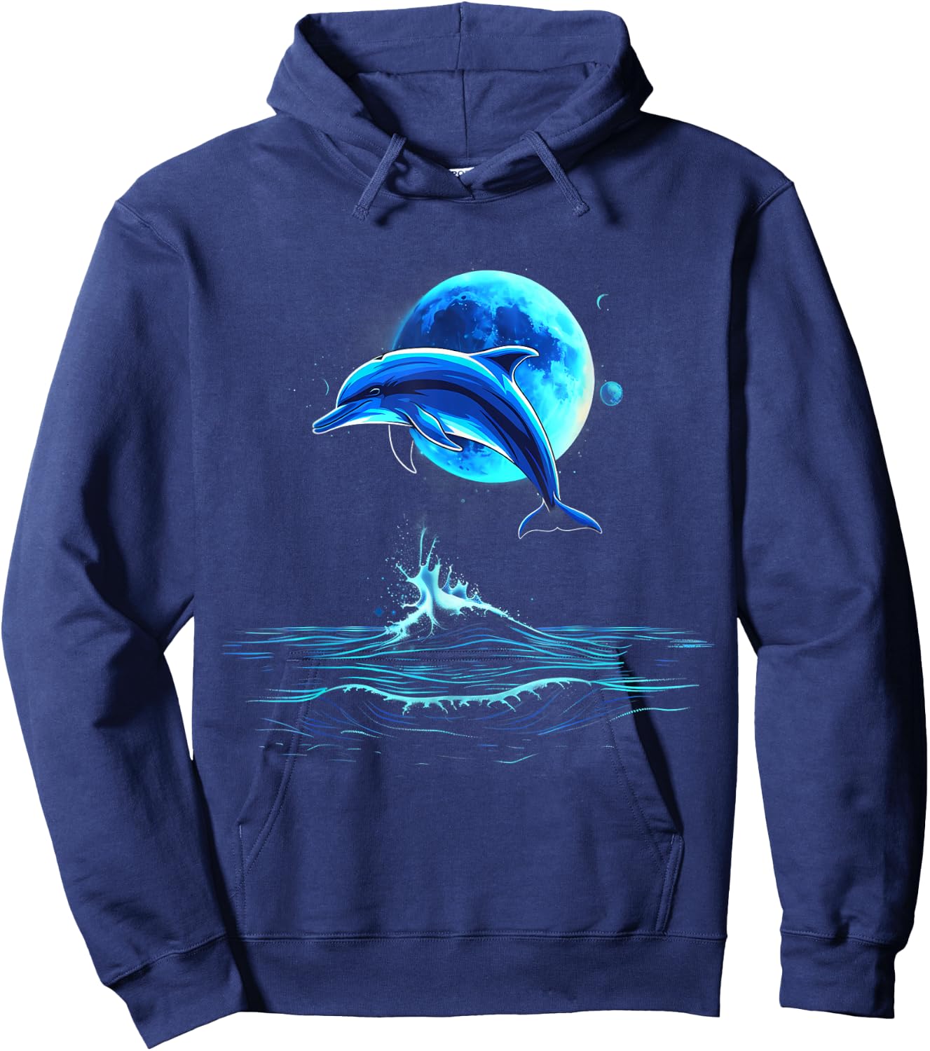 Delfin Ozean Meer Delfin Meer Ozean Tierliebhaber Kunstwerk Hoodie - Hoodie | Navy