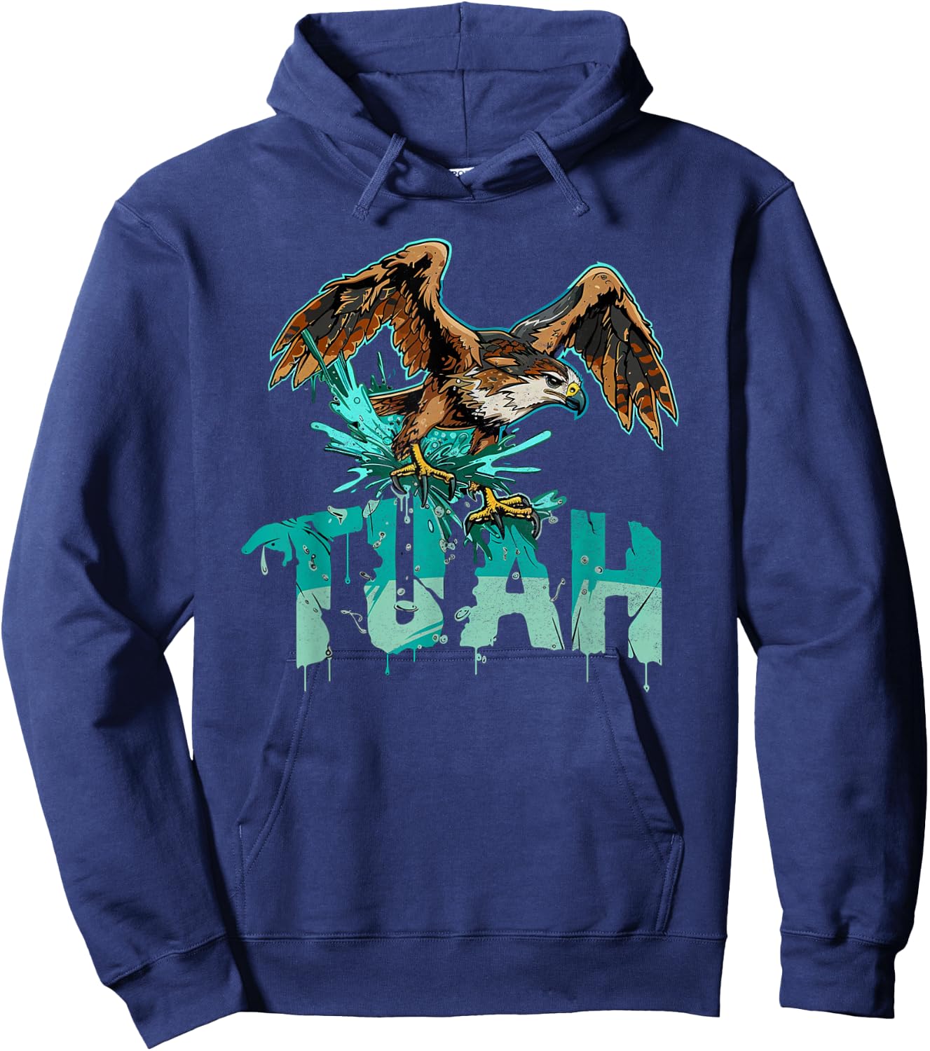 Funny Hawk Tuah Guy Spit Joke Wet That Thang Splash Down Hoodie - Hoodie | Navy
