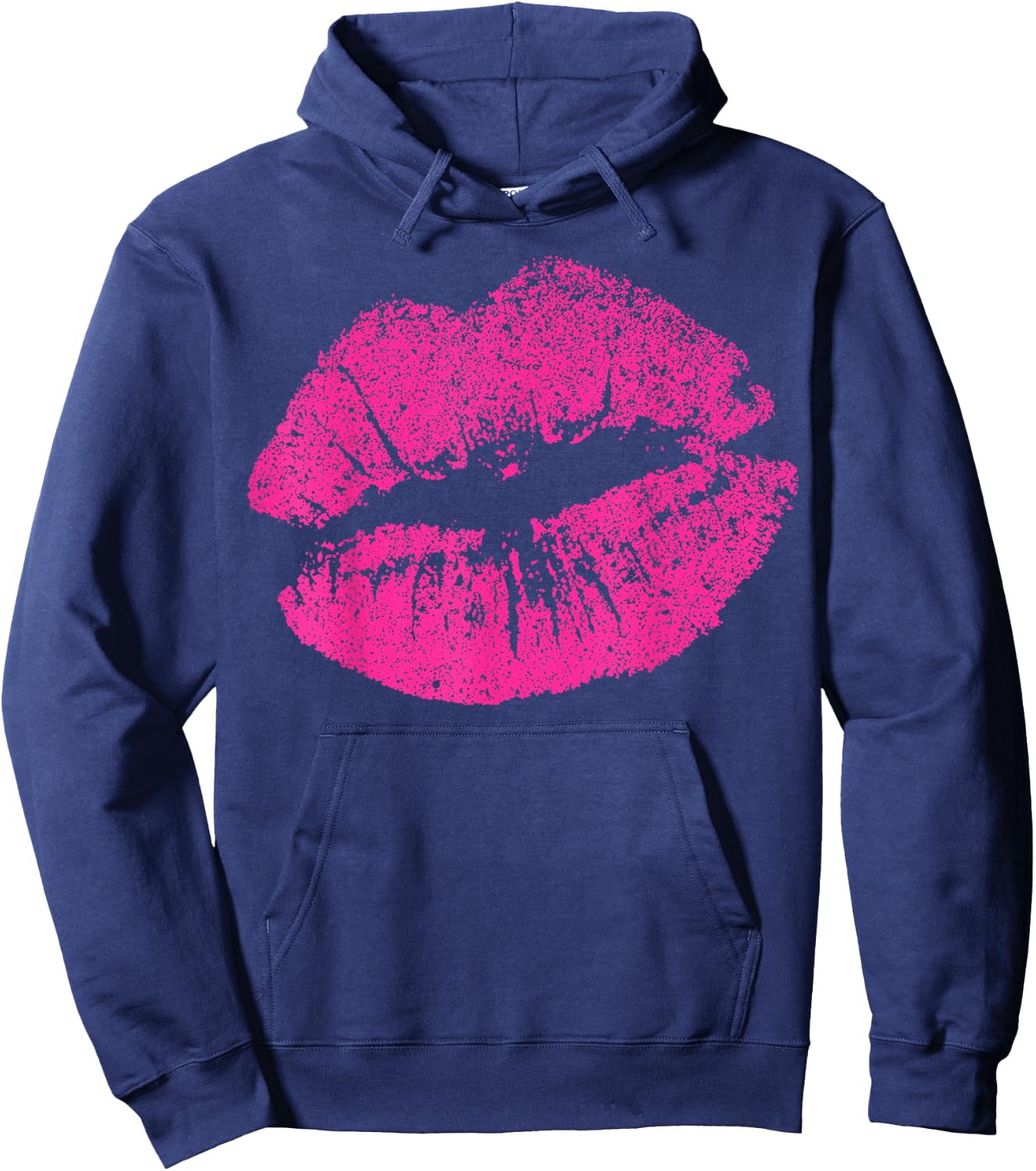 Sexy Pink Lips Print Kiss For Seductive Women Girlfriend Hoodie - Hoodie | Navy