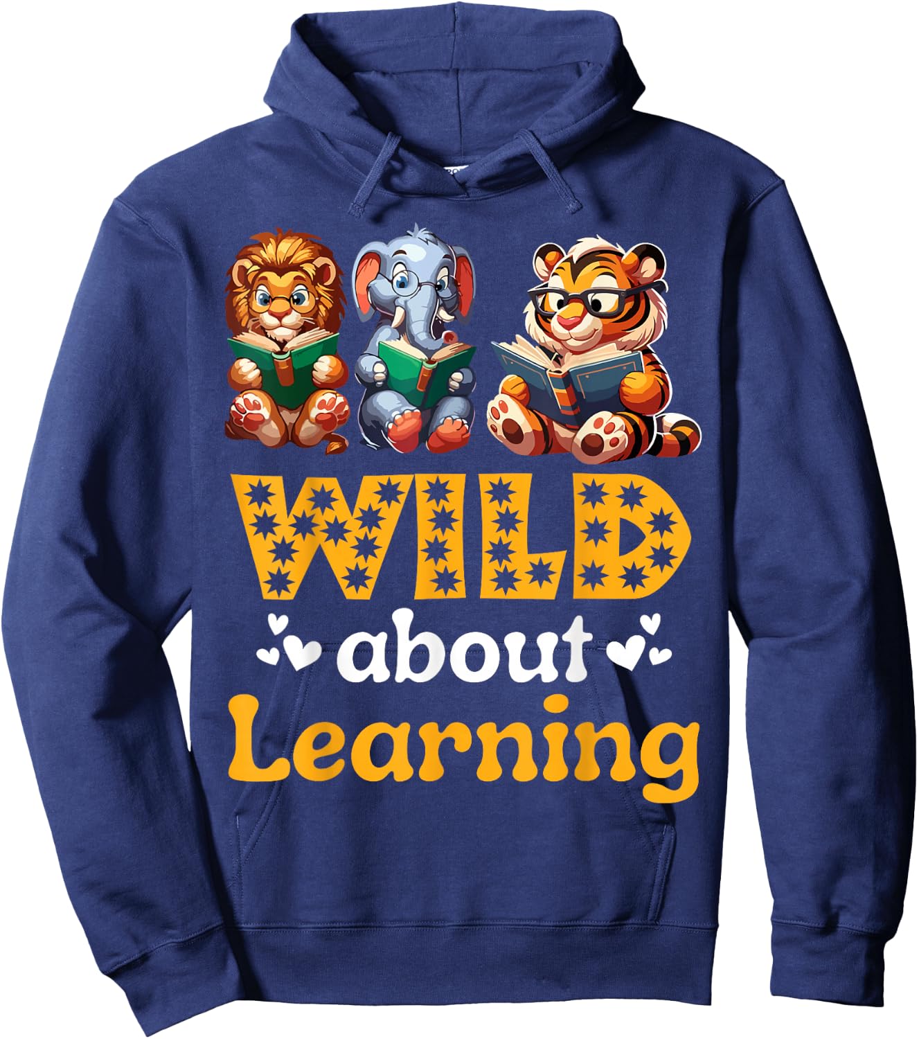Wild About Learning Teacher Appreciation Back To School Kids Hoodie - Hoodie | Navy