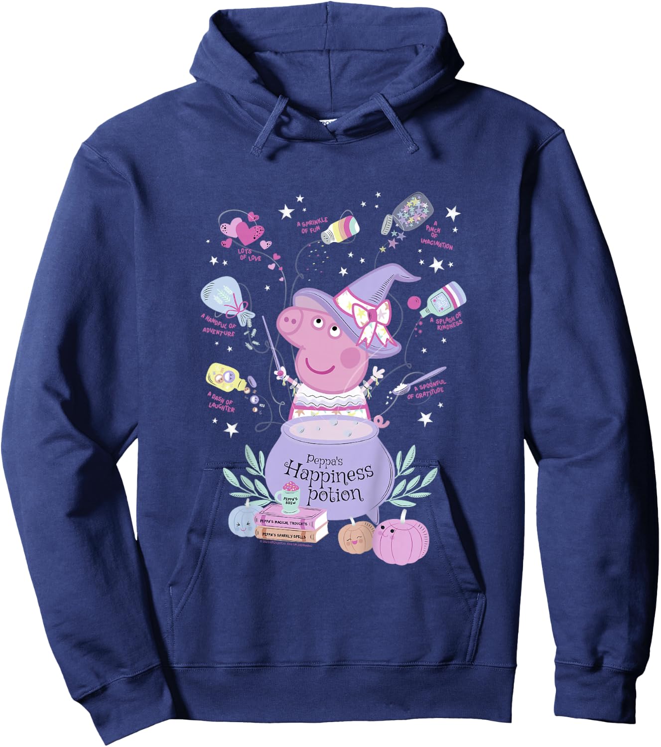 Kids Peppa Pig Halloween Peppa's Happiness Potion Cauldron Mix Hoodie - Hoodie | Navy