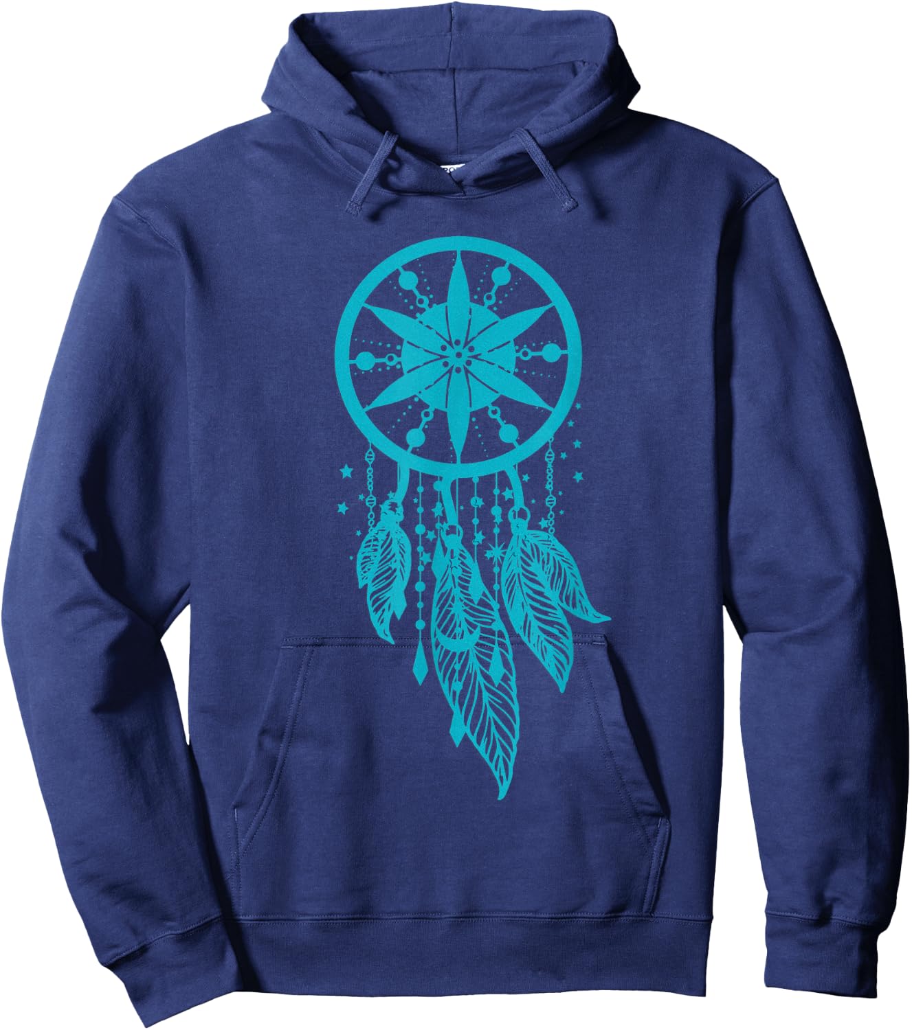 Teal dream catcher moon boho style dream catcher Hoodie - Hoodie | Navy