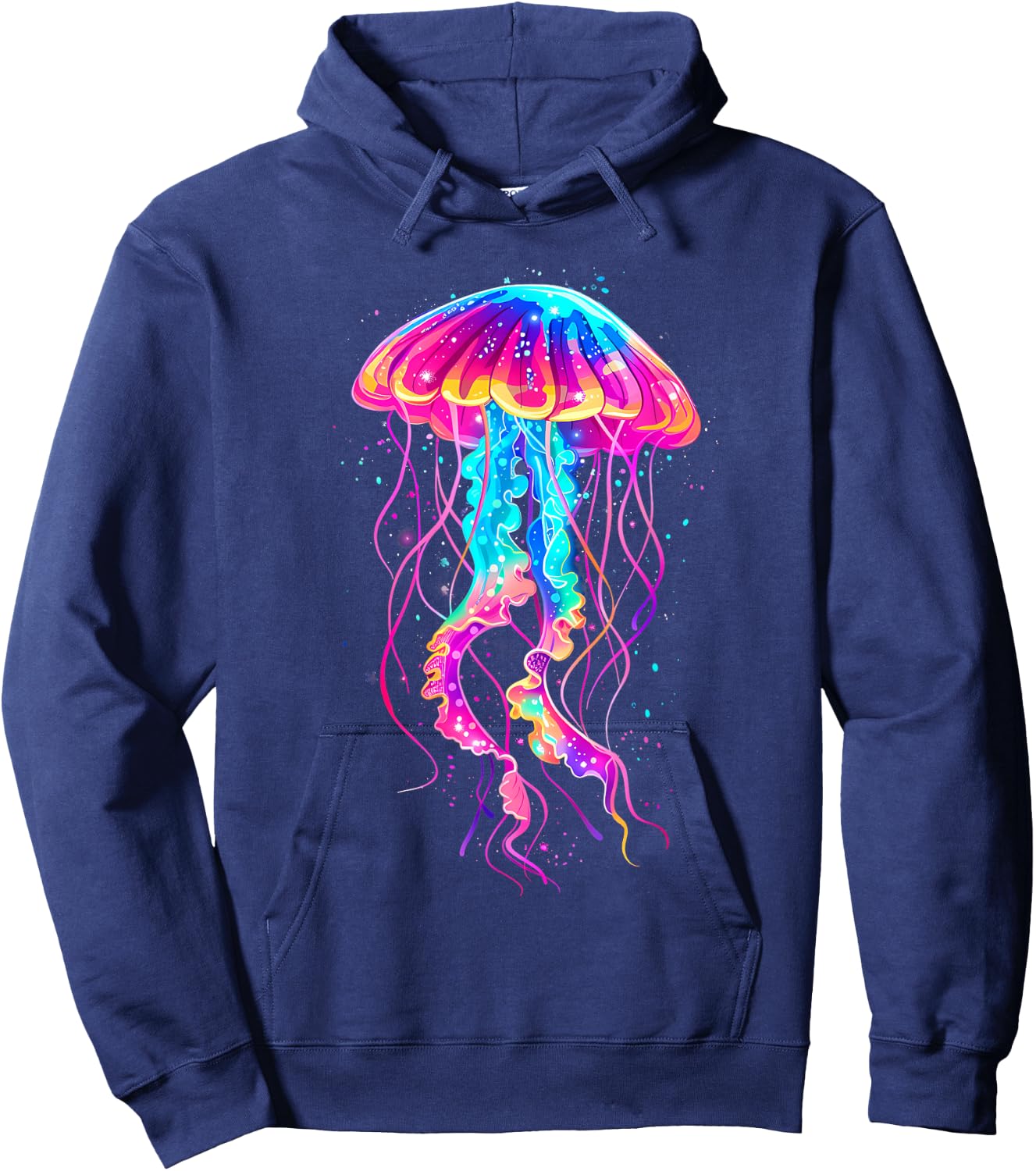 Jellyfish Sea Ocean Jellyfish Motif Marine Mammal Artwork Hoodie - Hoodie | Navy
