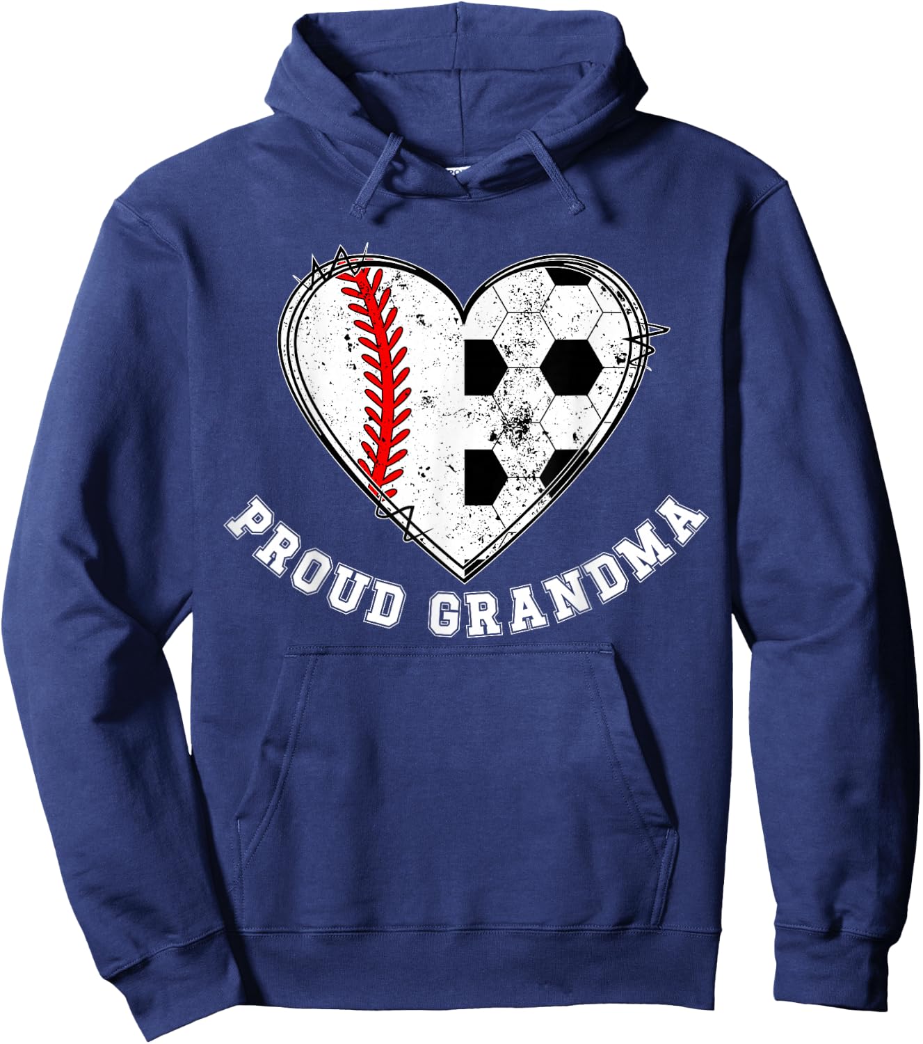Proud Soccer Baseball Grandma Of A Baseball Soccer Player Hoodie - Hoodie | Navy