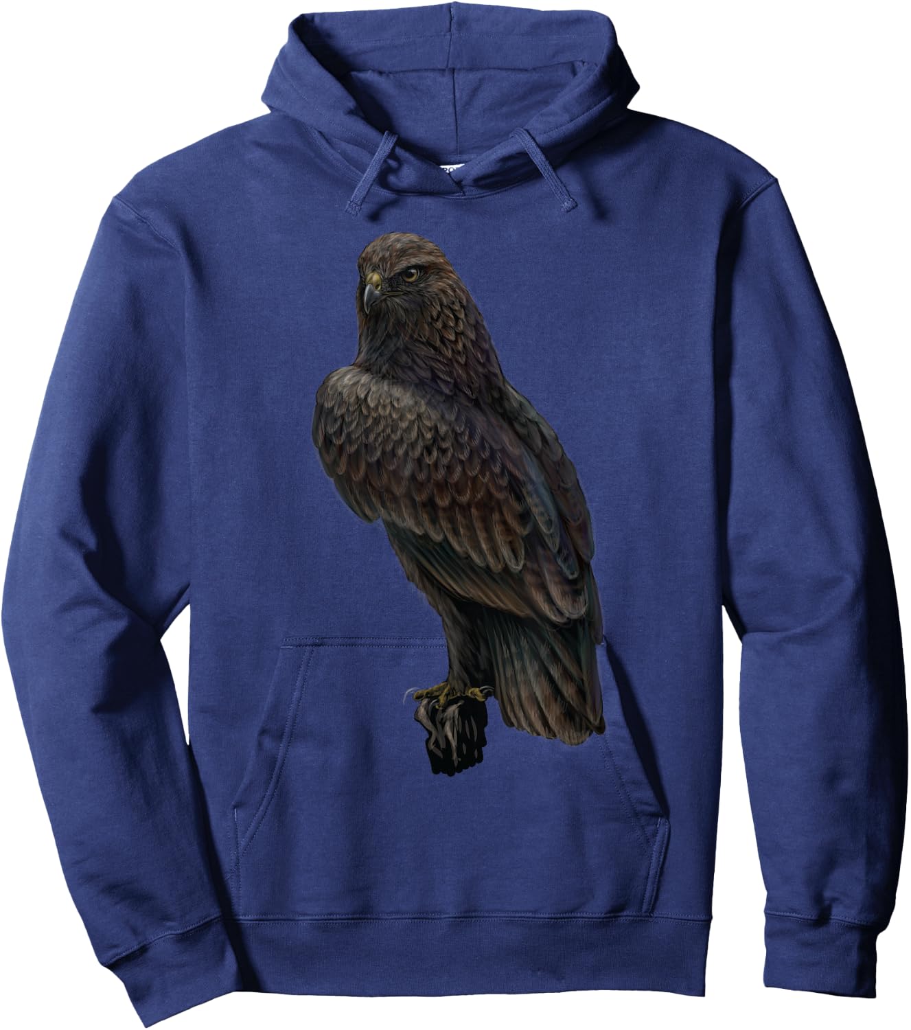 realistic Hawk bird sitting on branch for lover Ornithology Hoodie - Hoodie | Navy