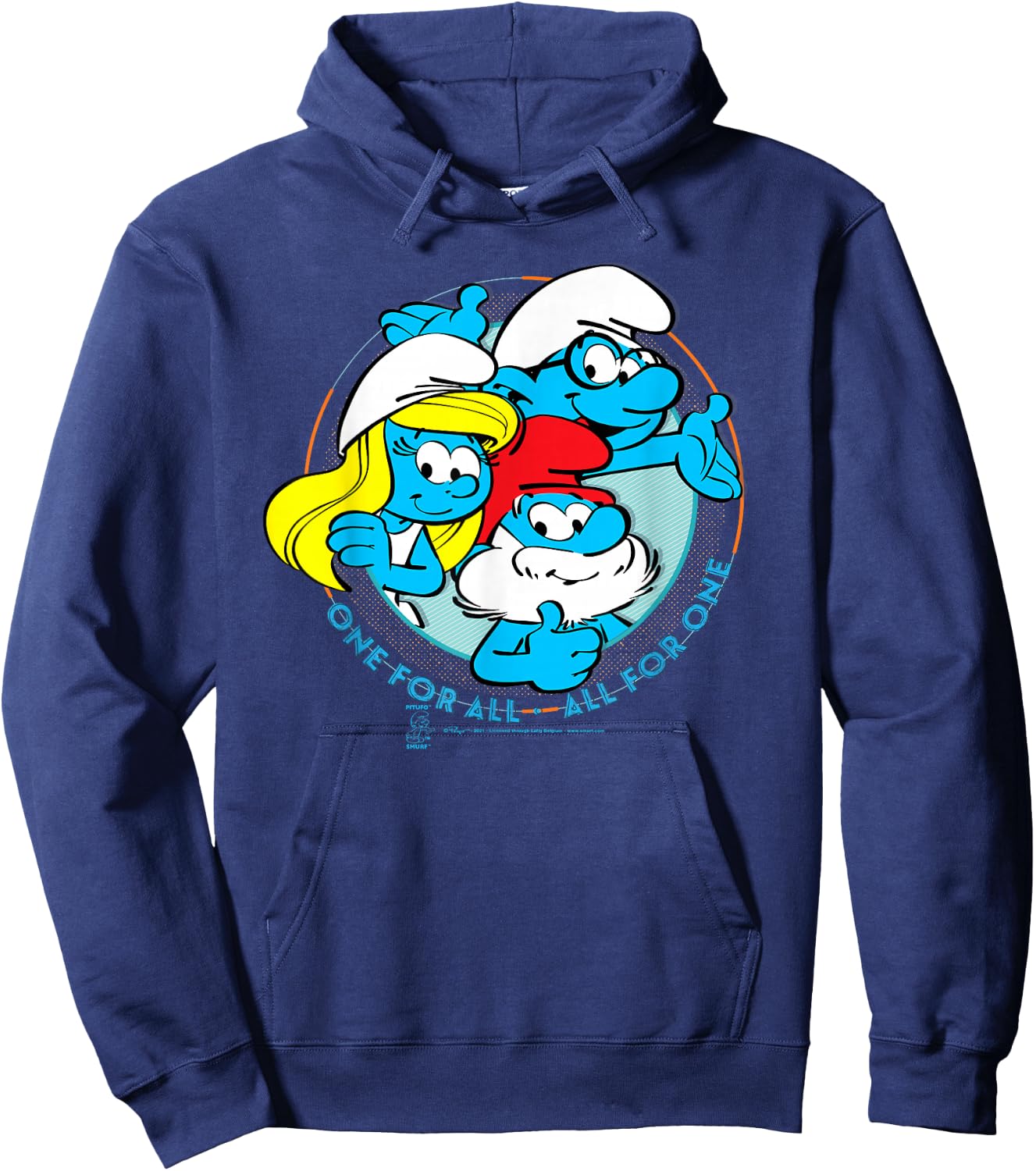 The Smurfs Papa Smurf Smurfette All for One Hoodie - Hoodie | Navy