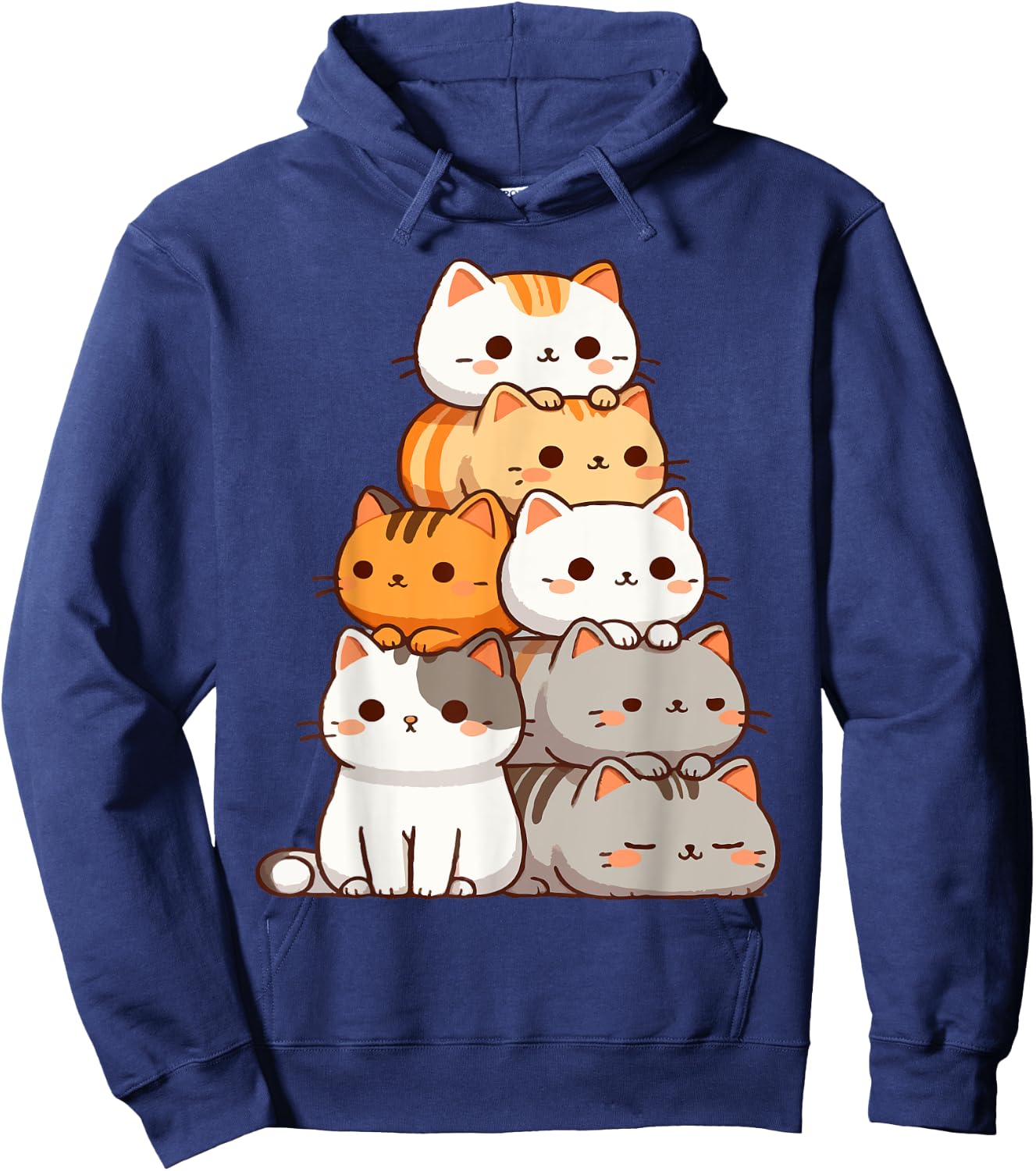 Pile Of Kitty Cats Funny Cute Cat Lover Hoodie - Hoodie | Navy