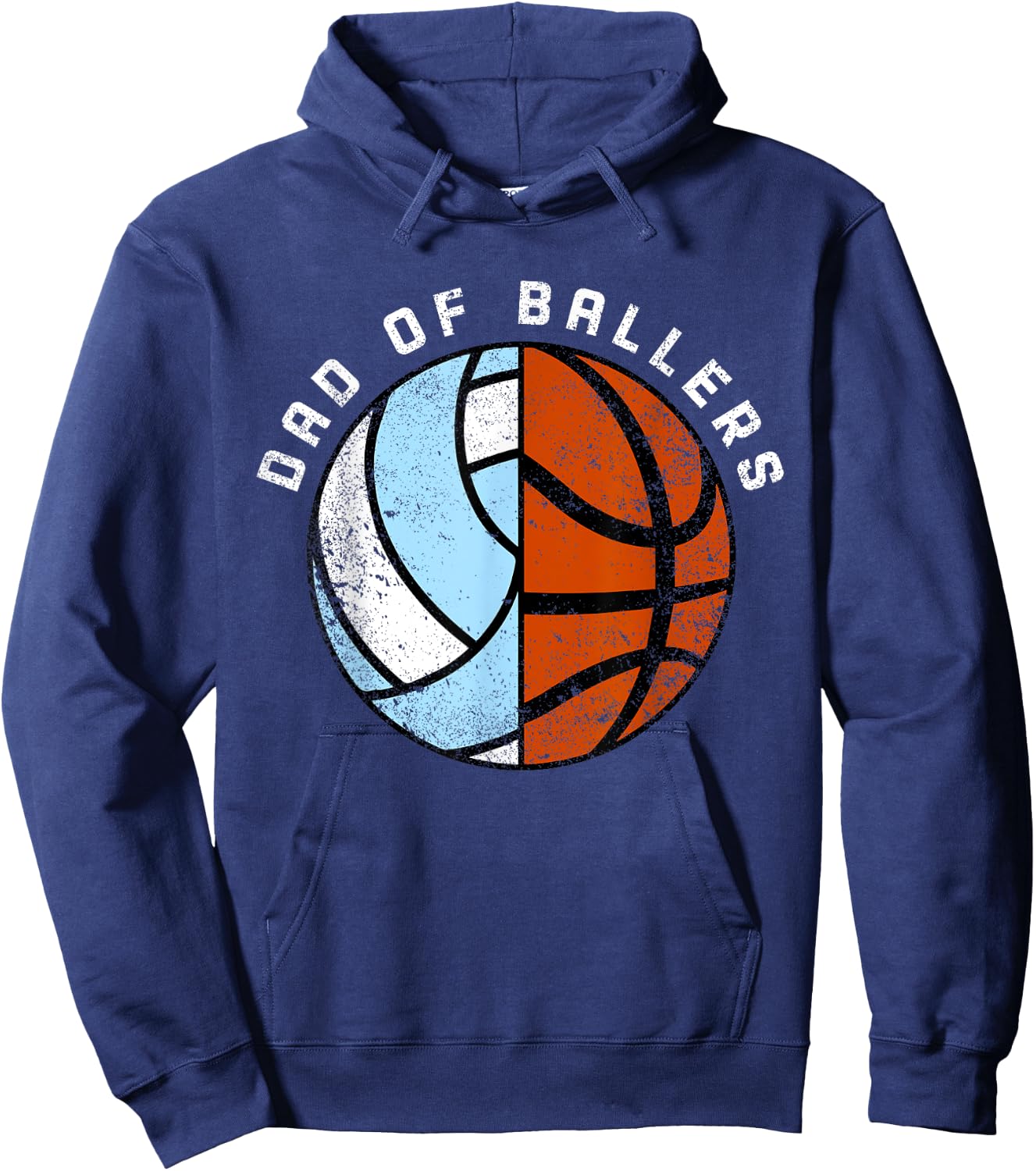 Dad Of Ballers Funny Basketball Volleyball Dad Hoodie - Hoodie | Navy