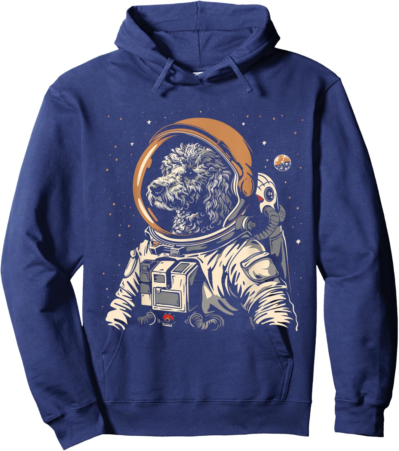 Poodle Labradoodle Astronaut Funny Cute Dog Space Suit Hoodie - Hoodie | Navy