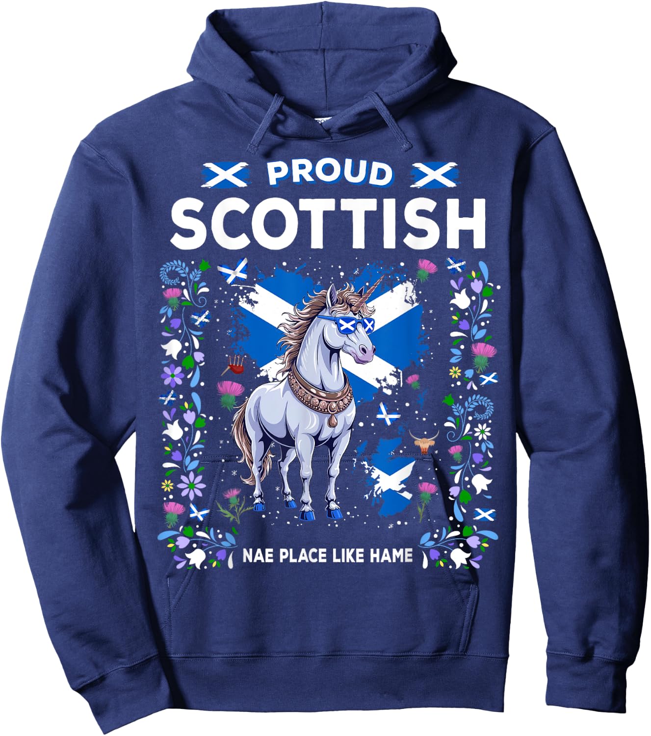 Scottish Unicorn Flag Costume Idea For Kids Scotland Unicorn Hoodie - Hoodie | Navy
