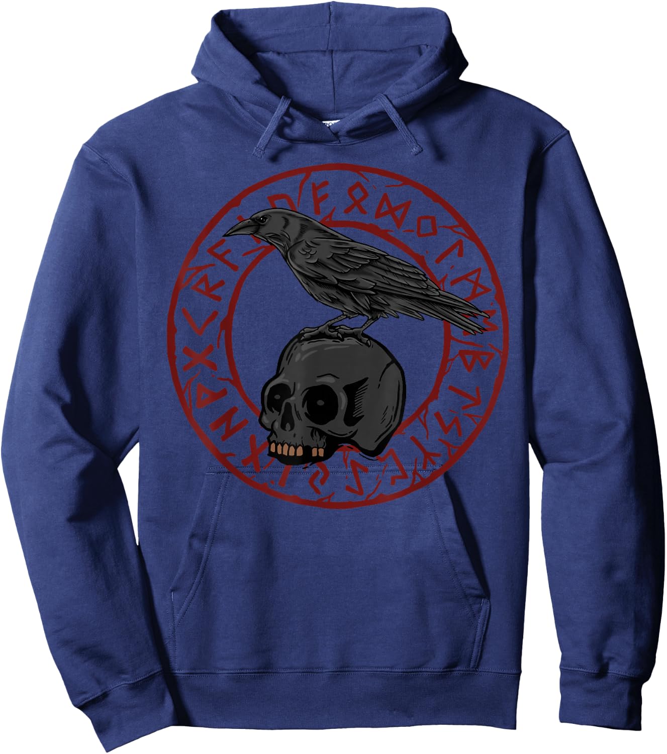 Crows Gothic Nordic Mythology Emo Viking Ravens Hoodie - Hoodie | Navy