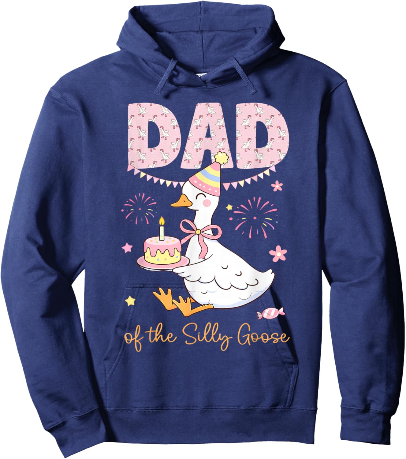 Dad of The Silly Goose Silly Goose Birthday Matching Family Hoodie - Hoodie | Navy