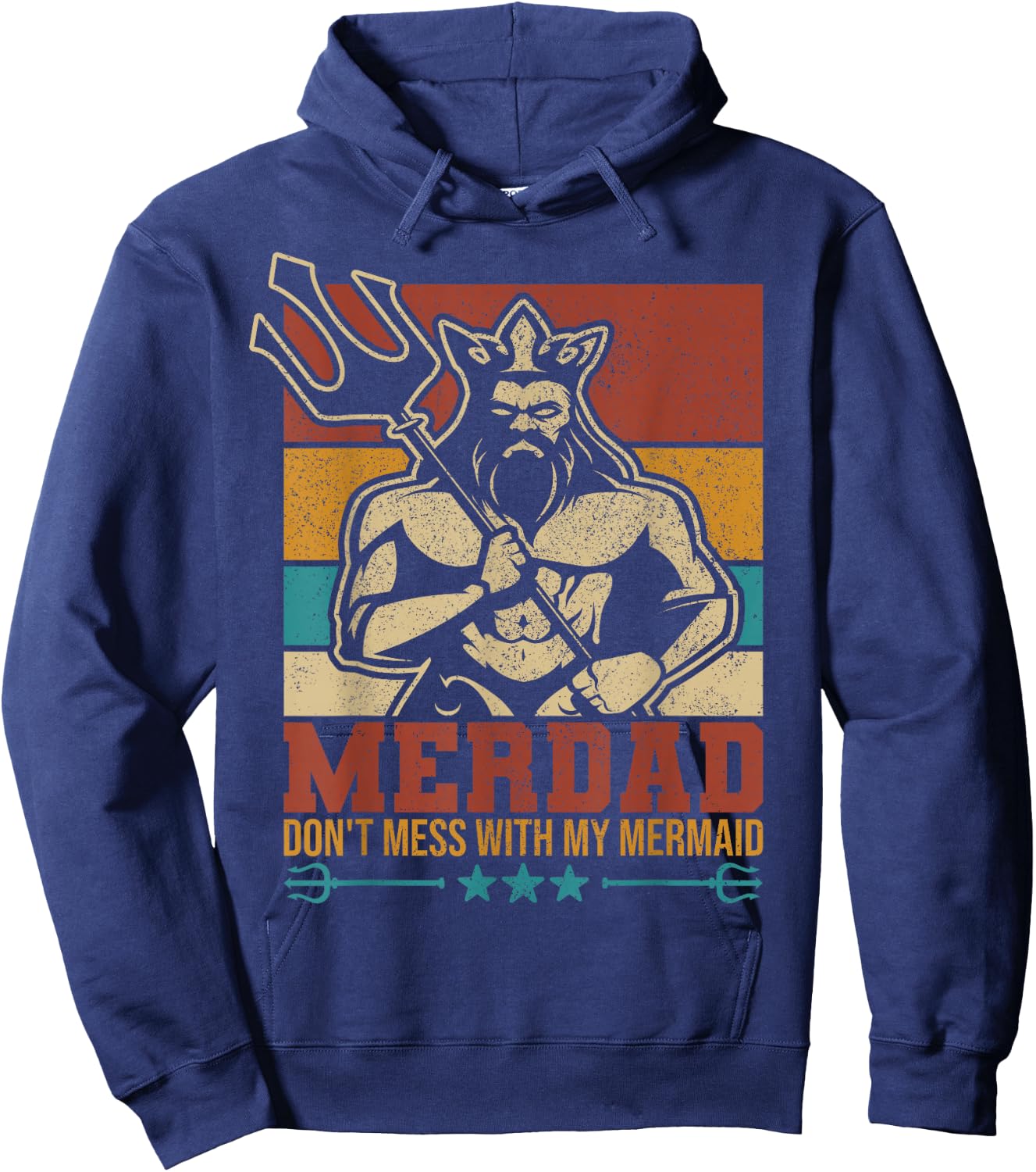 Merdaddy Mermaid Dad Costume Merman Fathers Day Party Outfit Hoodie - Hoodie | Navy