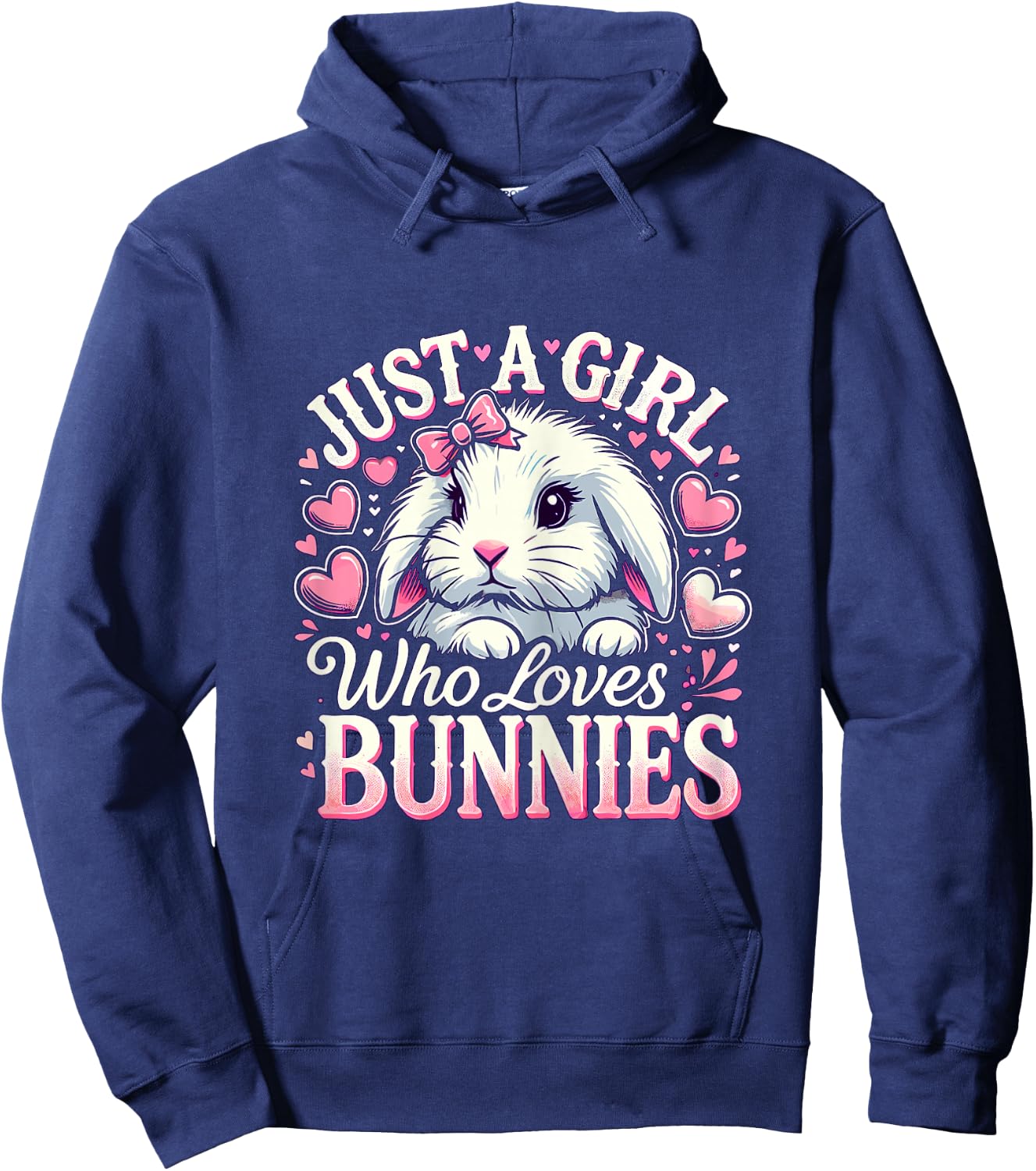 Just a Girl who loves Bunnies Rabbit Hoodie - Hoodie | Navy