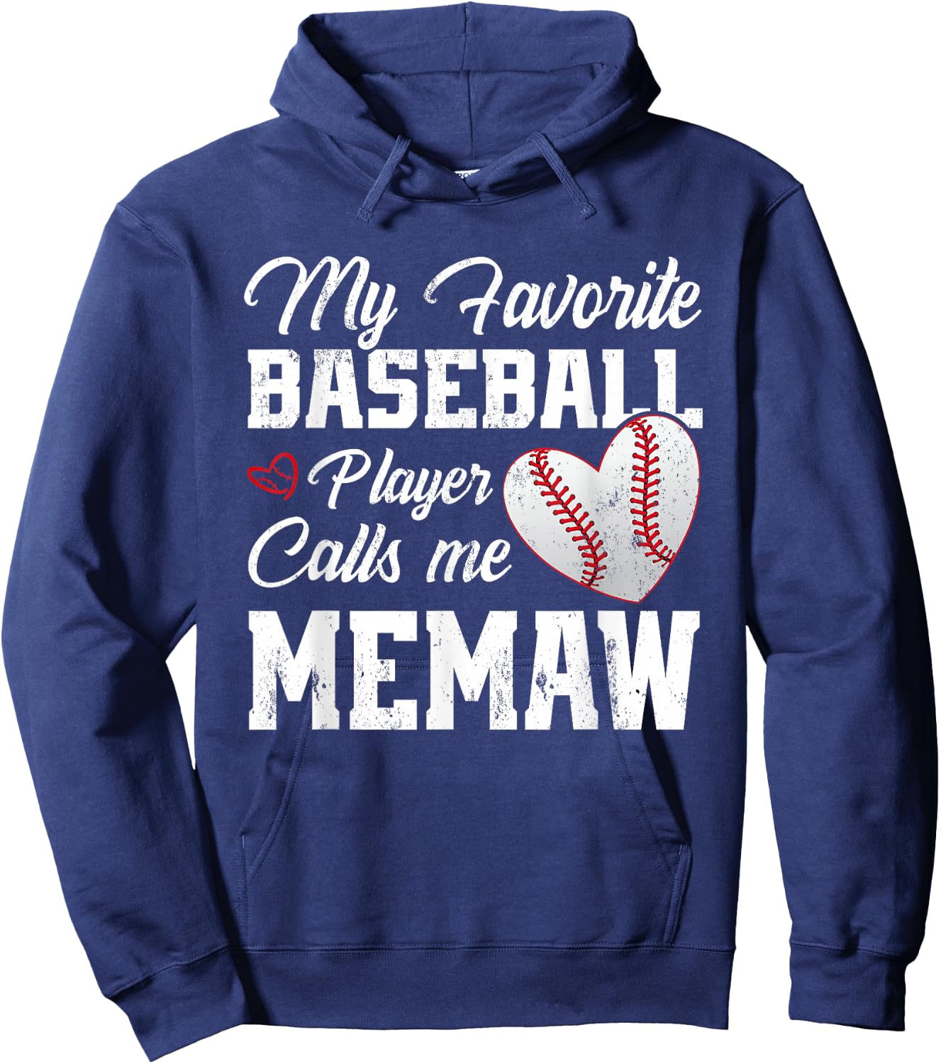 My Favorite Baseball Player Calls Me Memaw Hoodie - Hoodie | Navy