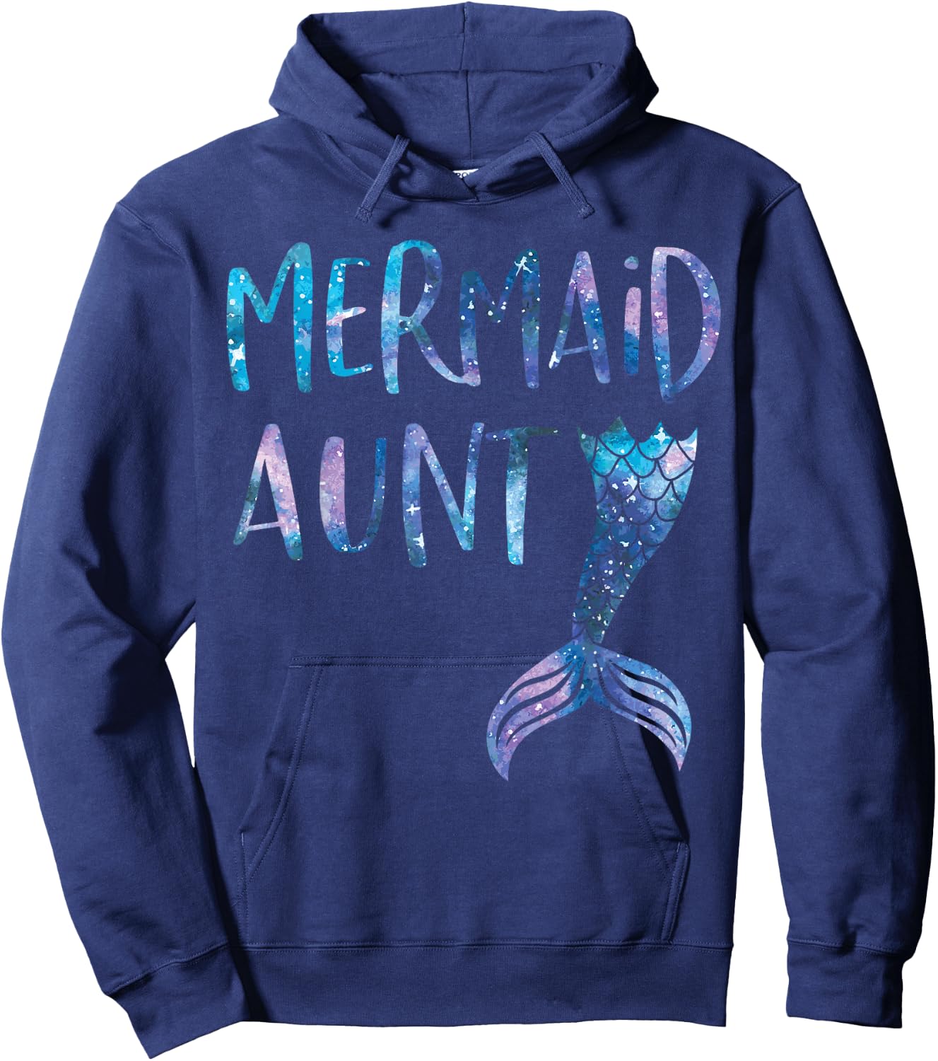 Mermaid Aunt Tail Matching Mermaid Squad Birthday Party Hoodie - Hoodie | Navy