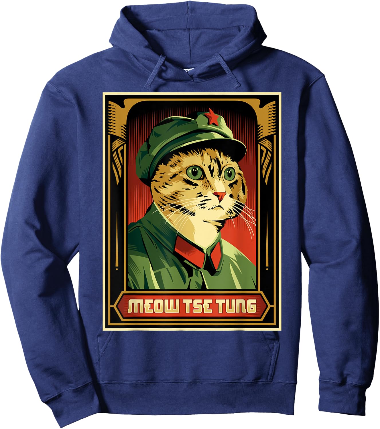 Meow Tse Tung Funny Mao Tse Tung Cat Lover Sarcastic Kitten Men Women Hoodie - Hoodie | Navy