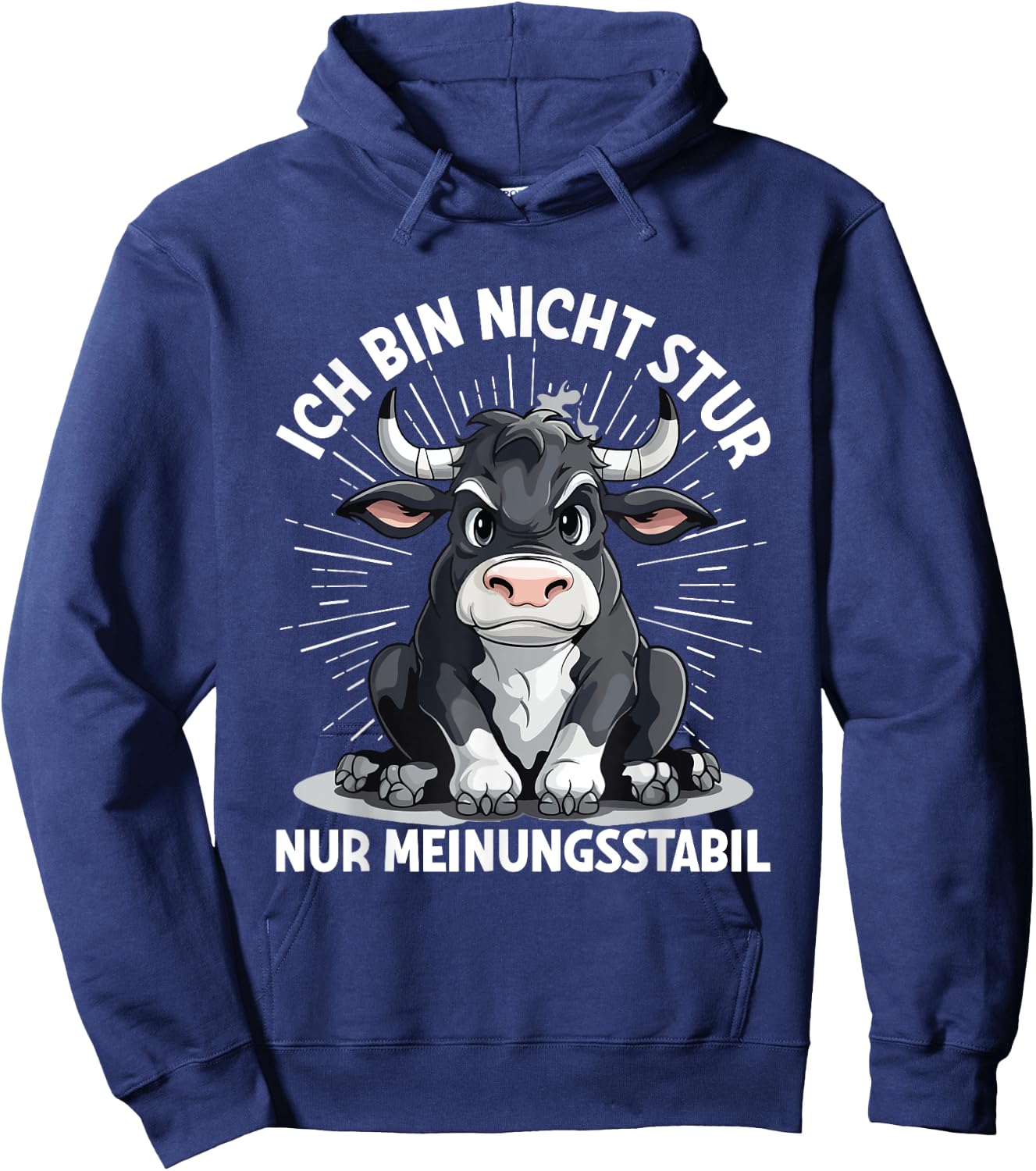 Ich Bin Nicht Stur Nur Meinungsstabil Meinungsstabil Kuh Hoodie - Hoodie | Navy
