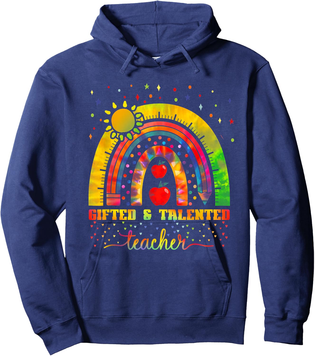 Gifted Education Teacher Rainbow Gifted And Talented Teacher Hoodie - Hoodie | Navy