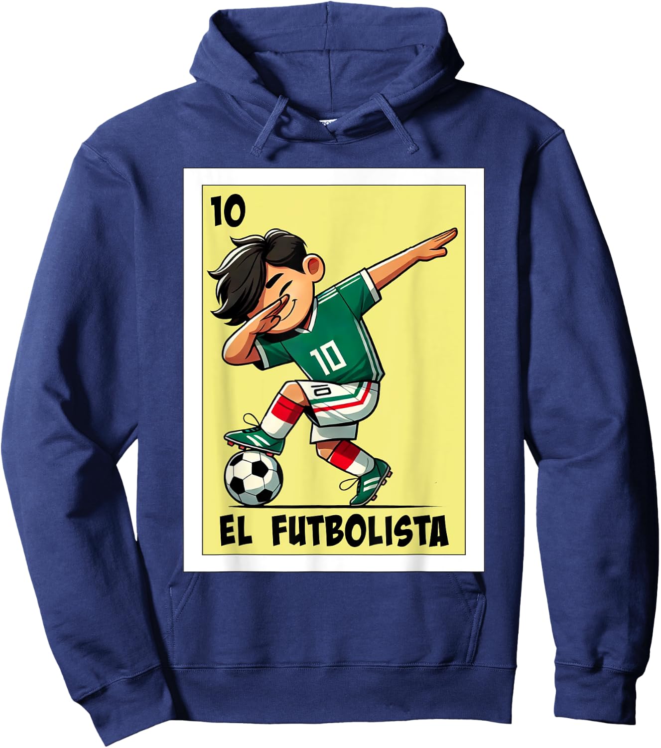 Funny Mexican Kids Soccer Design - El Futbolista Hoodie - Hoodie | Navy