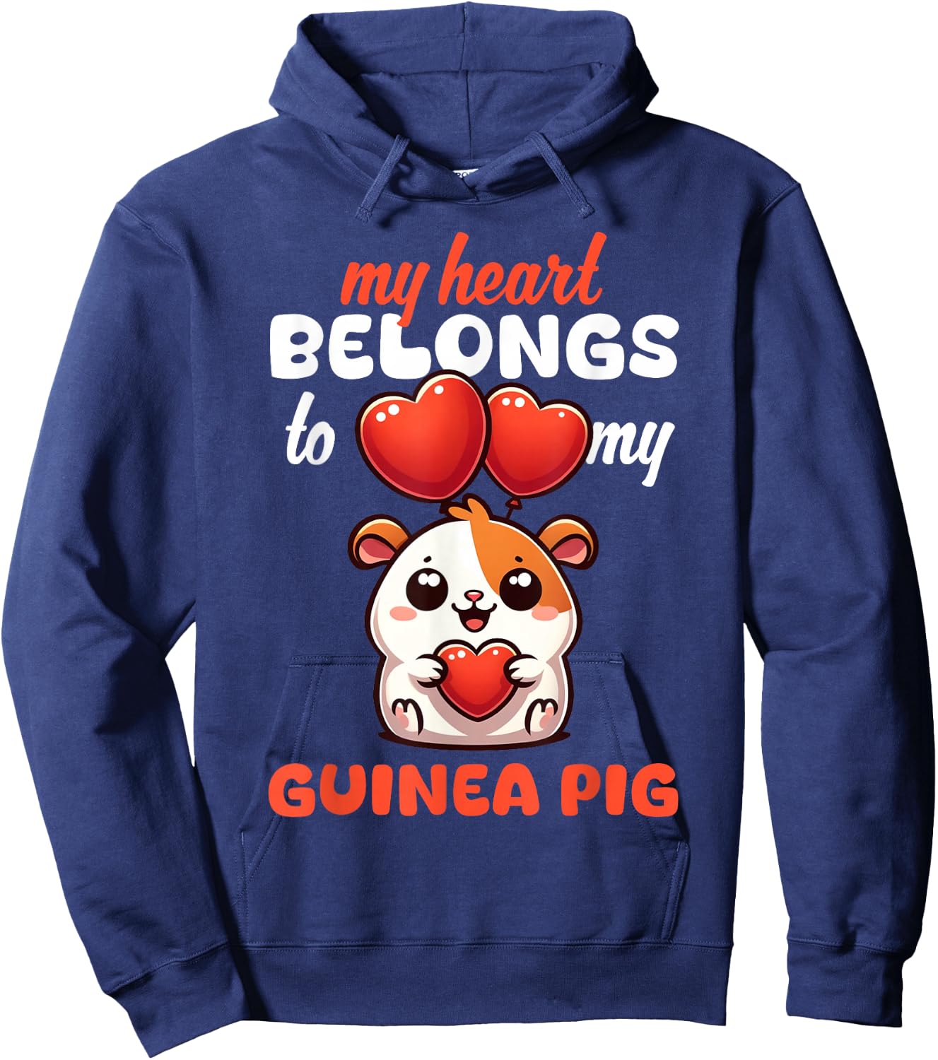 Cute My Heart Belongs To My Guinea Pigs Lover Graphic Cavy Hoodie - Hoodie | Navy