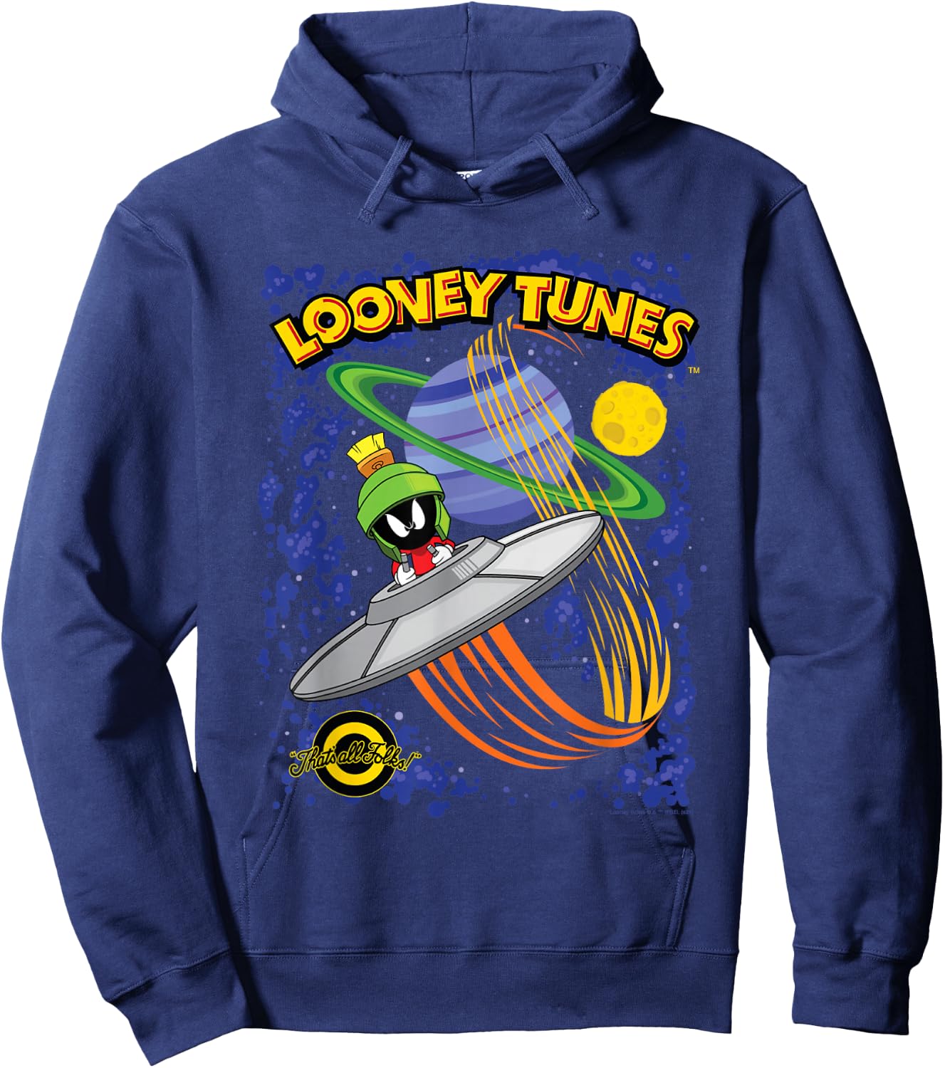Looney Tunes Marvin The Martian That's All Folks! Hoodie - Hoodie | Navy