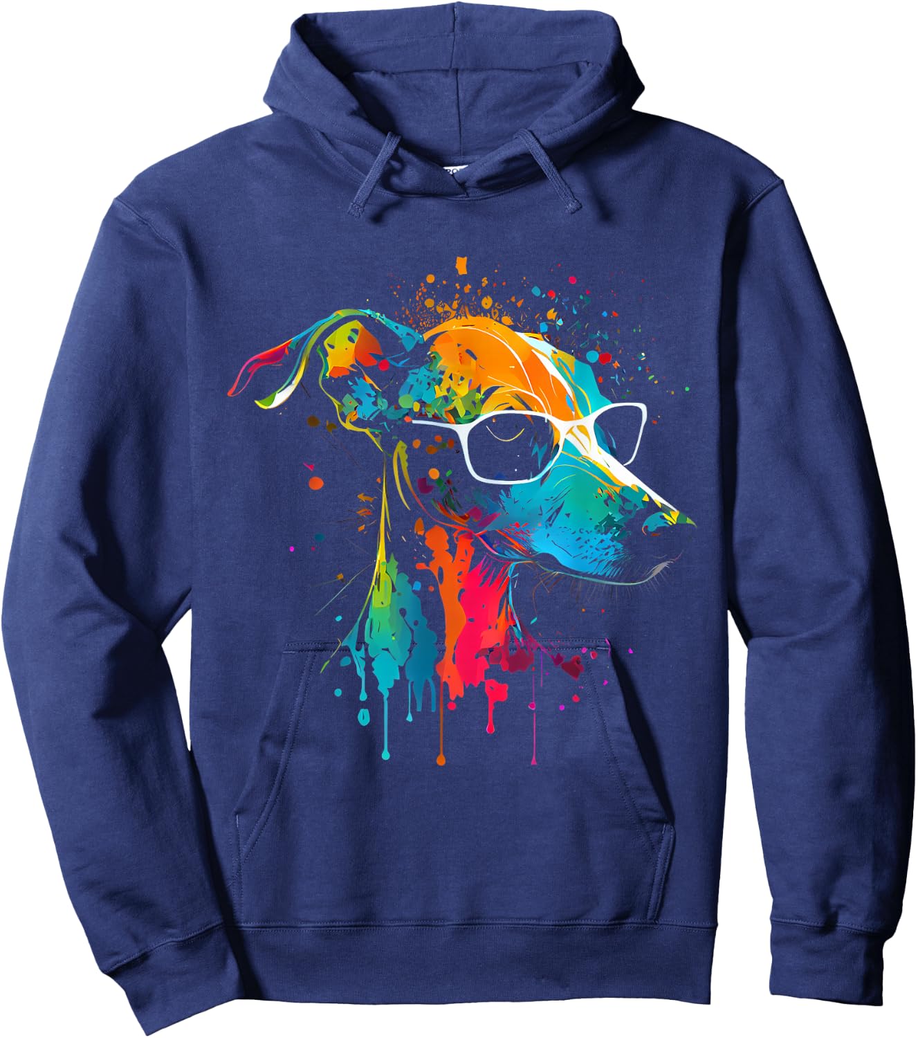 Whippet Hund Sonnenbrille Gassi Gehen Lieblings Hunde Fan Hoodie - Hoodie | Navy