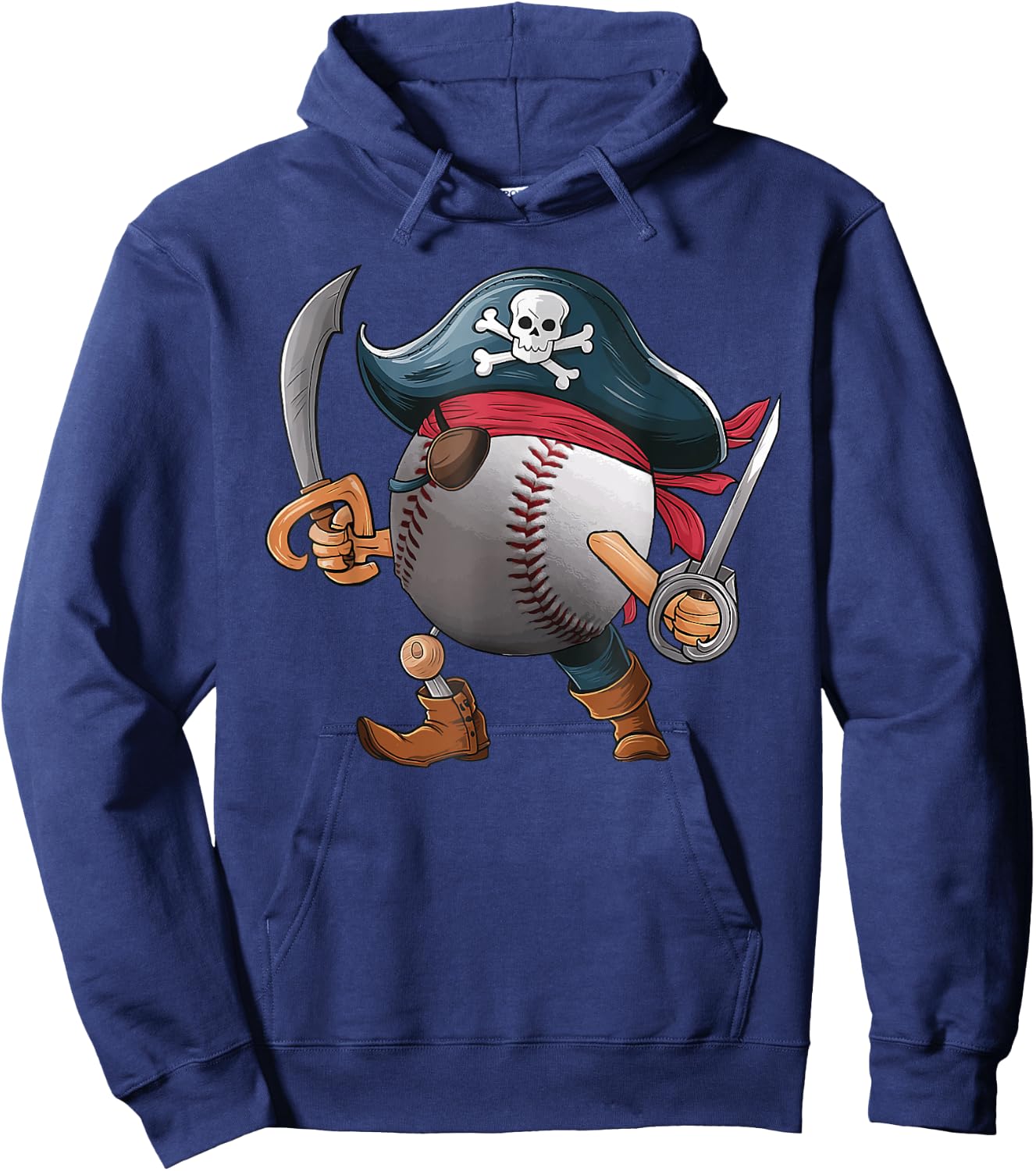 Baseball Pirate Ball Costume Funny Crossbones Skull Skeleton Hoodie - Hoodie | Navy